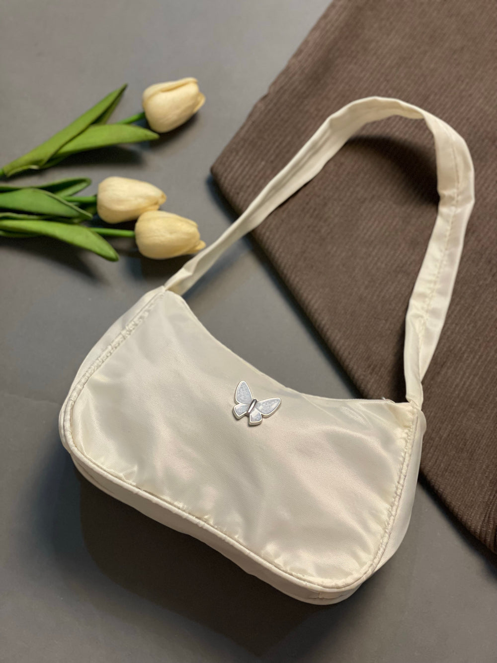 Butterfly Shoulder Baguette Bag