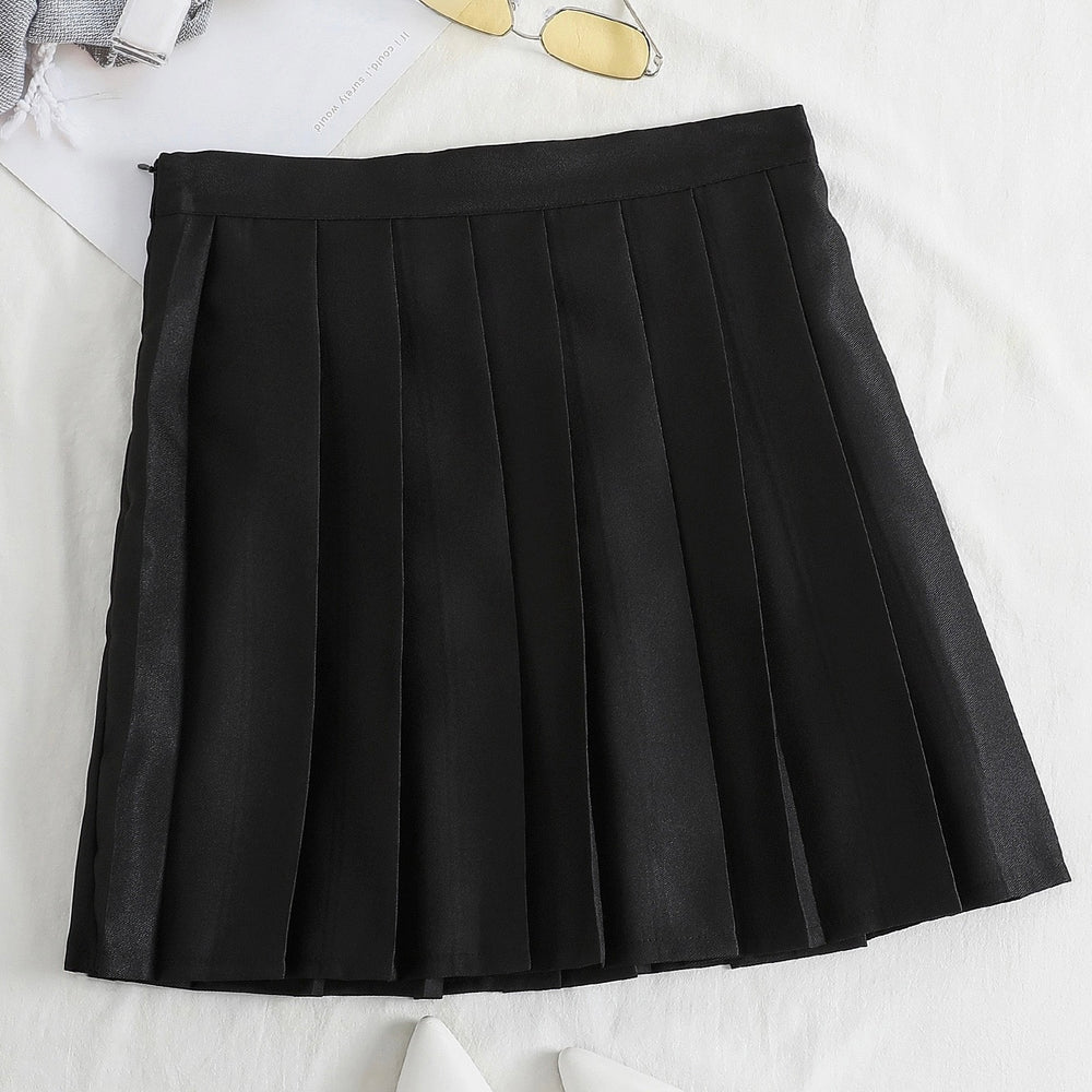 Solid Mini Skater Skirt