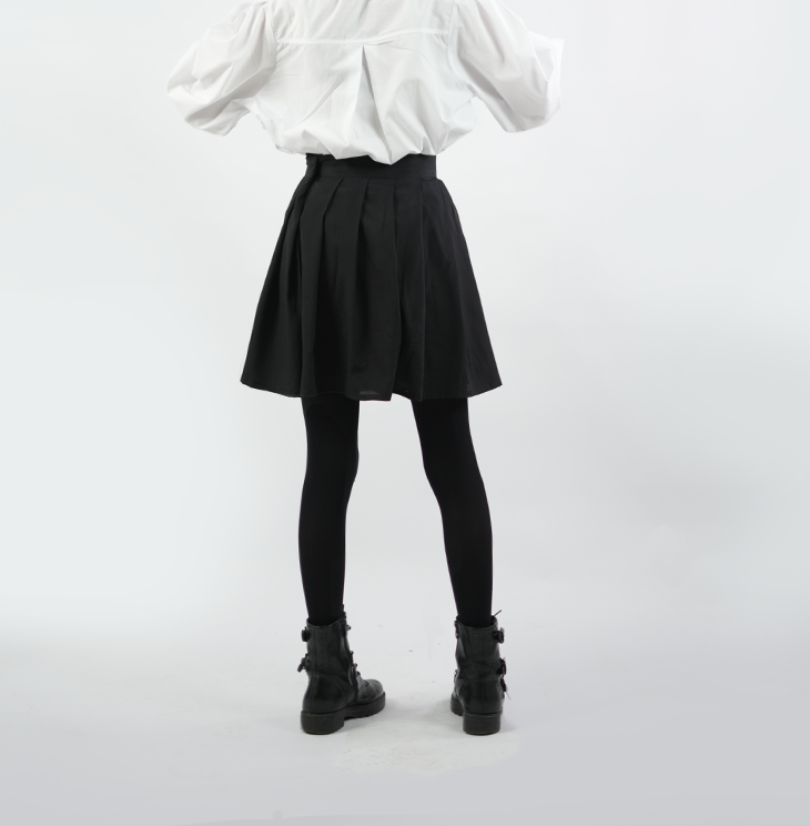 Solid Mini Skater Skirt