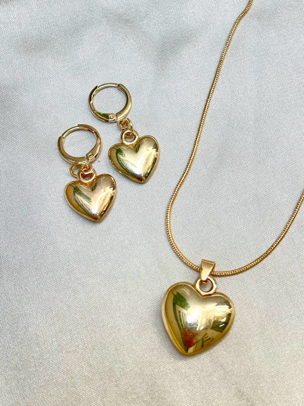 Heart Pendant and Earrings Set