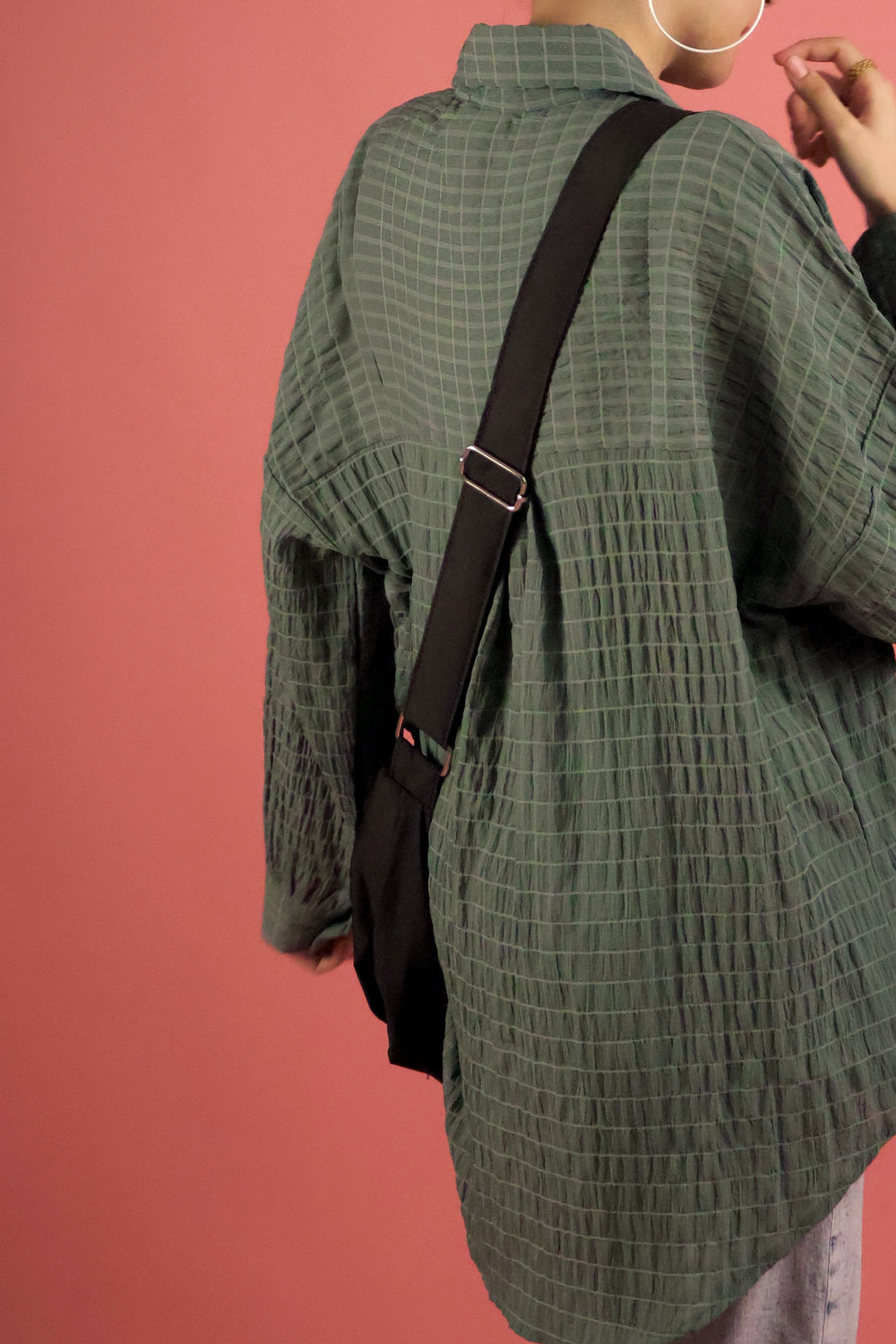 Unisex Black Canvas Sling Bag