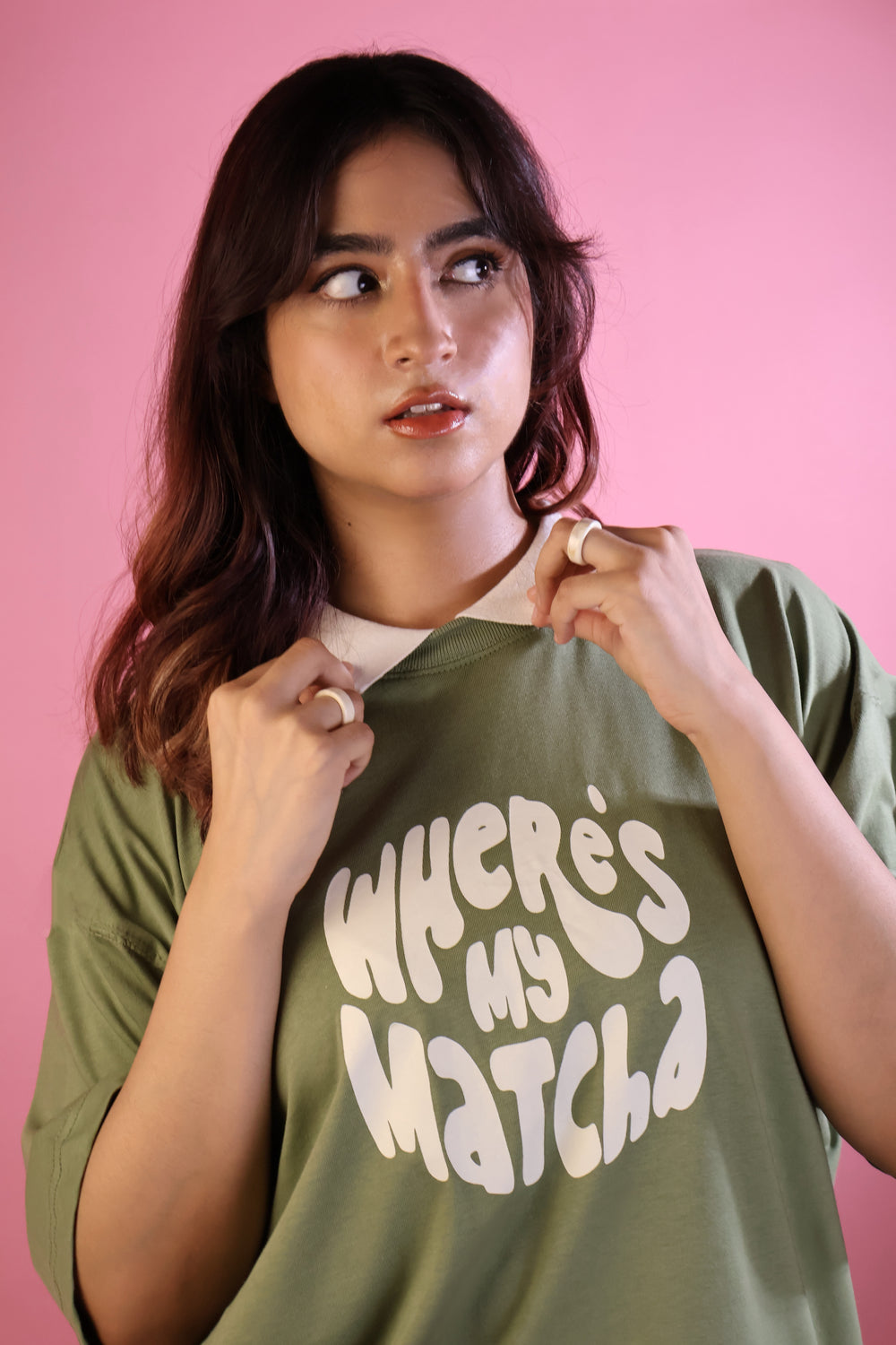 Collared Matcha Oversized Tee