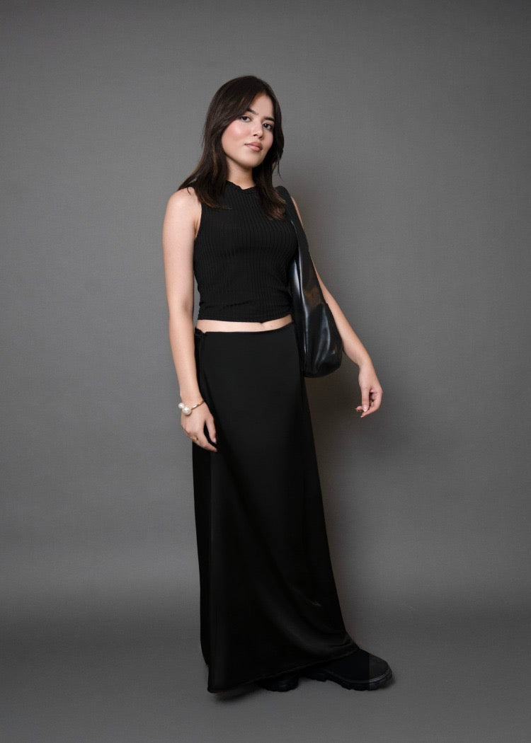 Petite Satin Maxi Slip Skirt