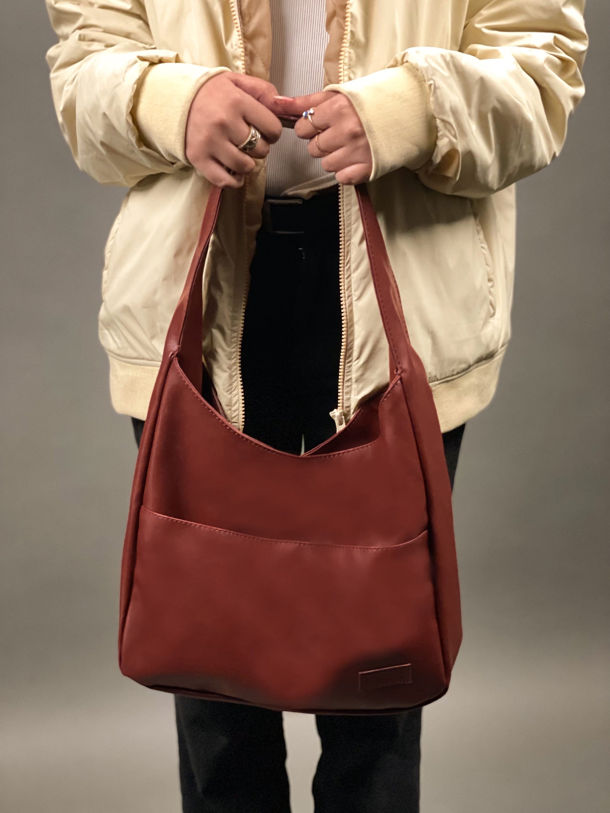 Cherry Cola Red Hobo Tote Bag