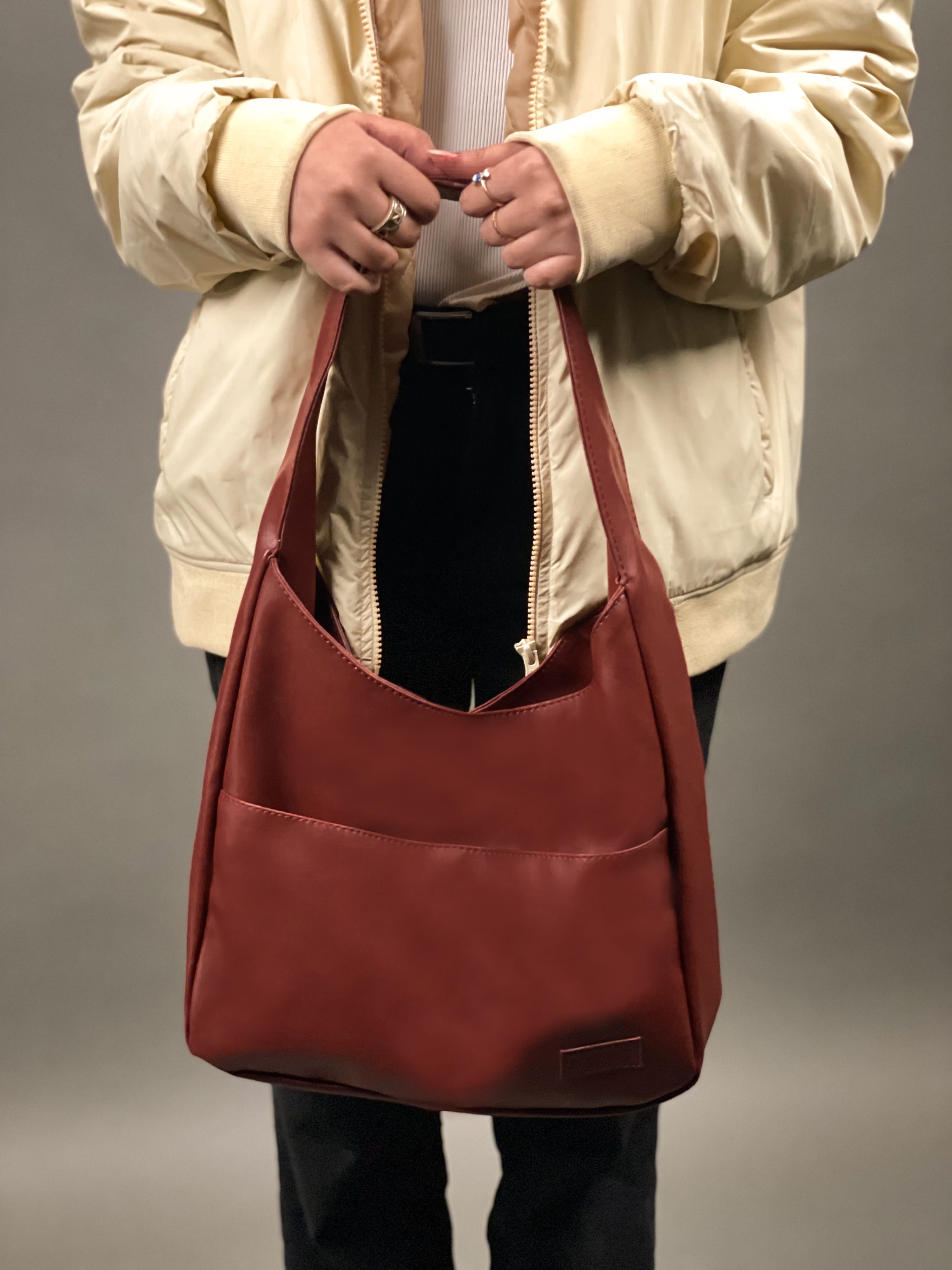 Cherry Cola Red Hobo Tote Bag