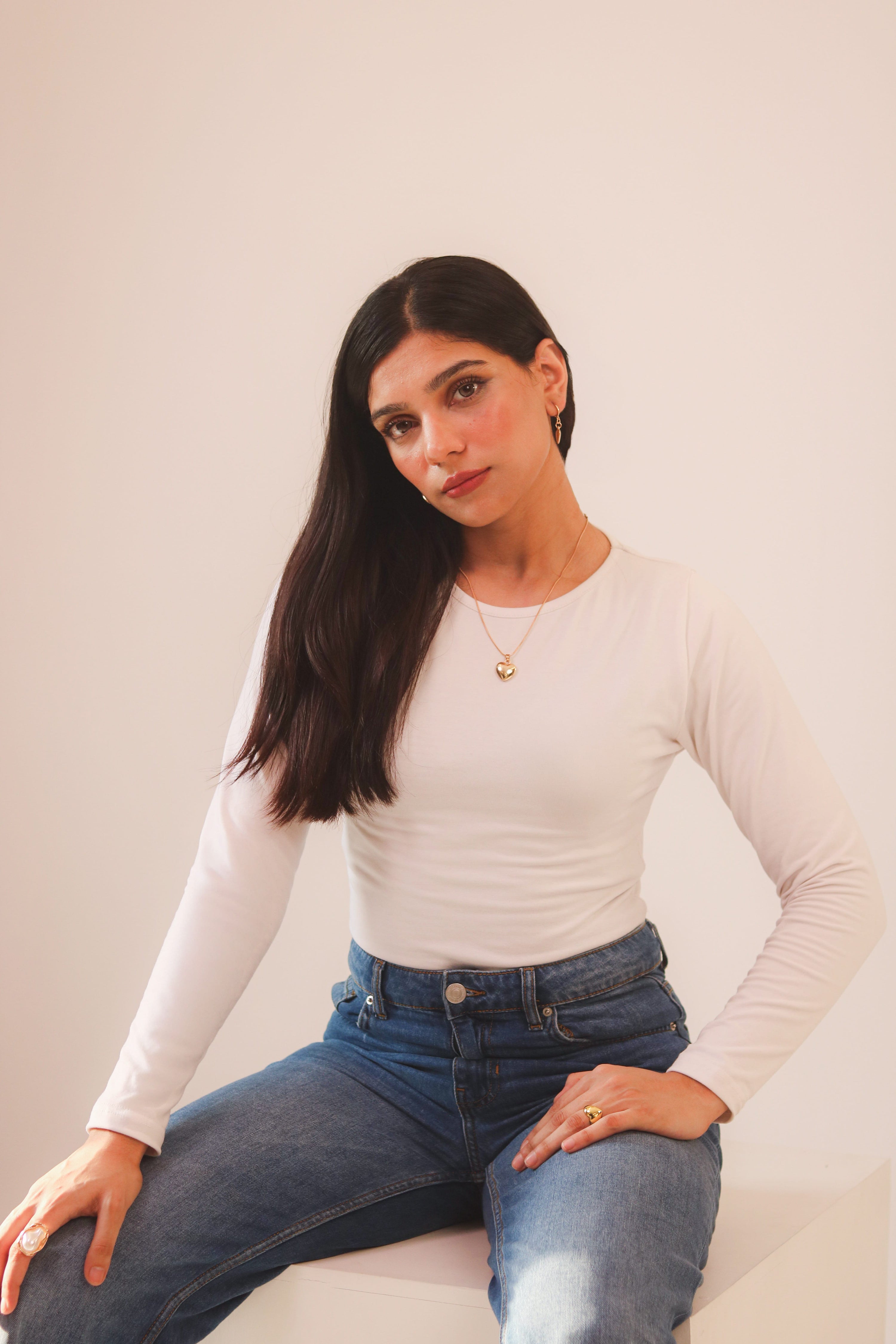 White Basic Fitted Full Bodysuit