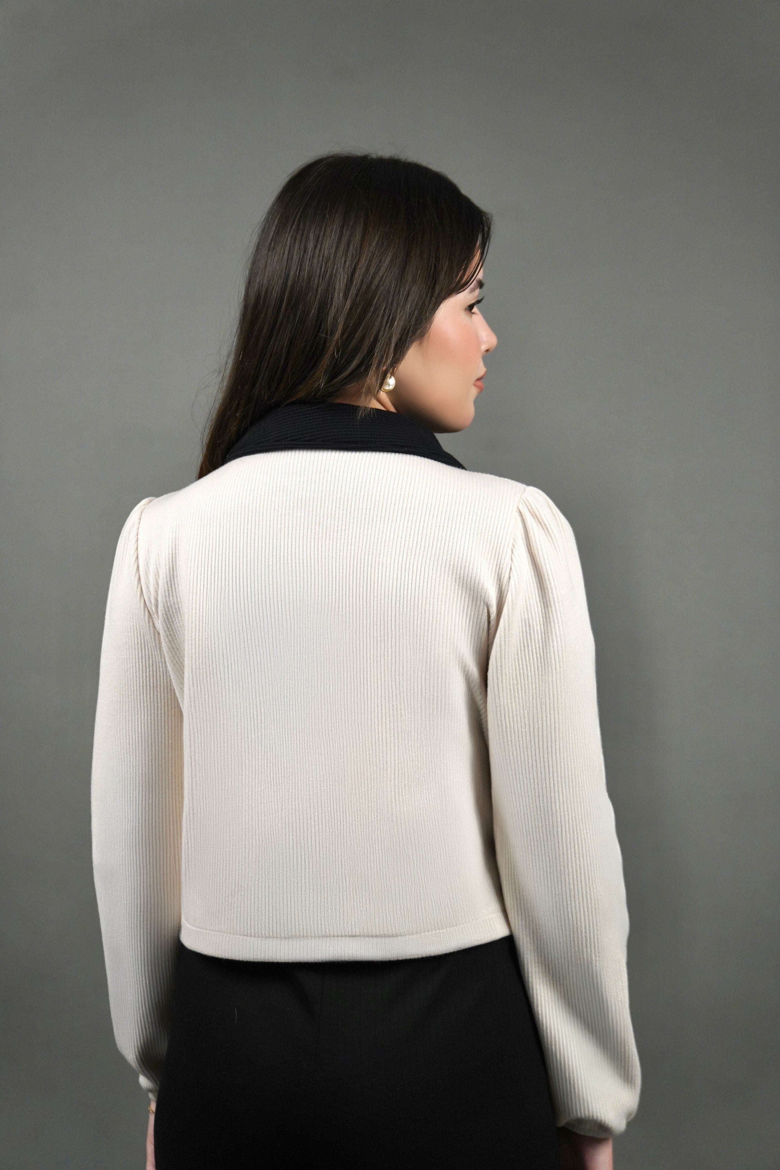 Blair Peterpan Collared Waffle Knit Top