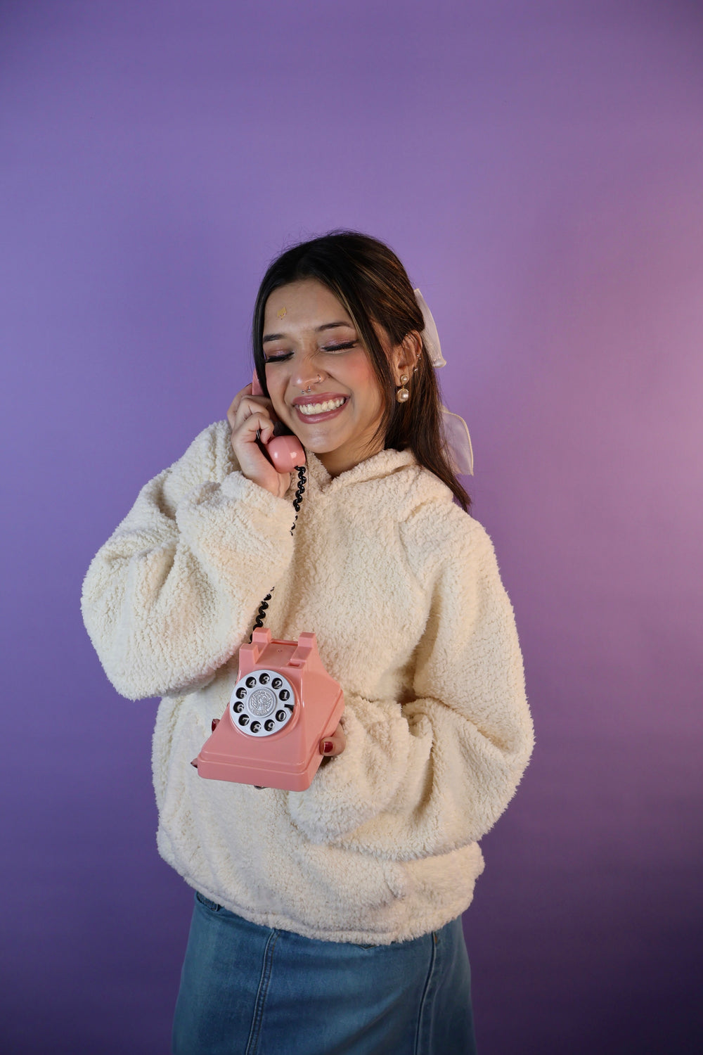 White Polar Bear Oversized Teddy  Ear Hoodie