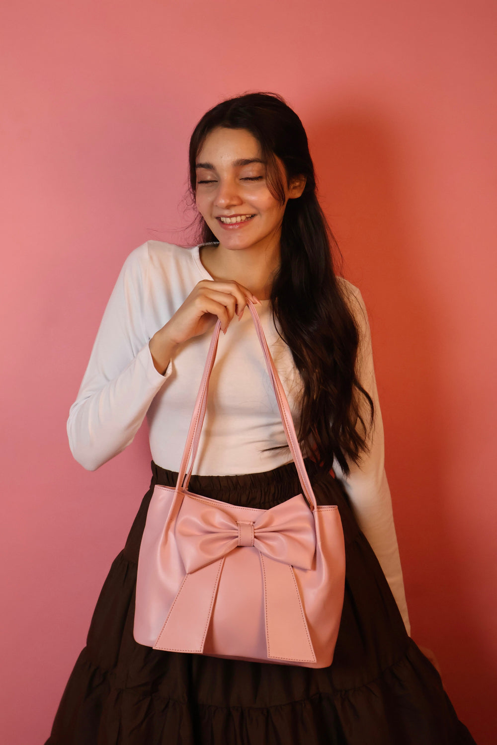 Pink Soft Bow Hand Bag