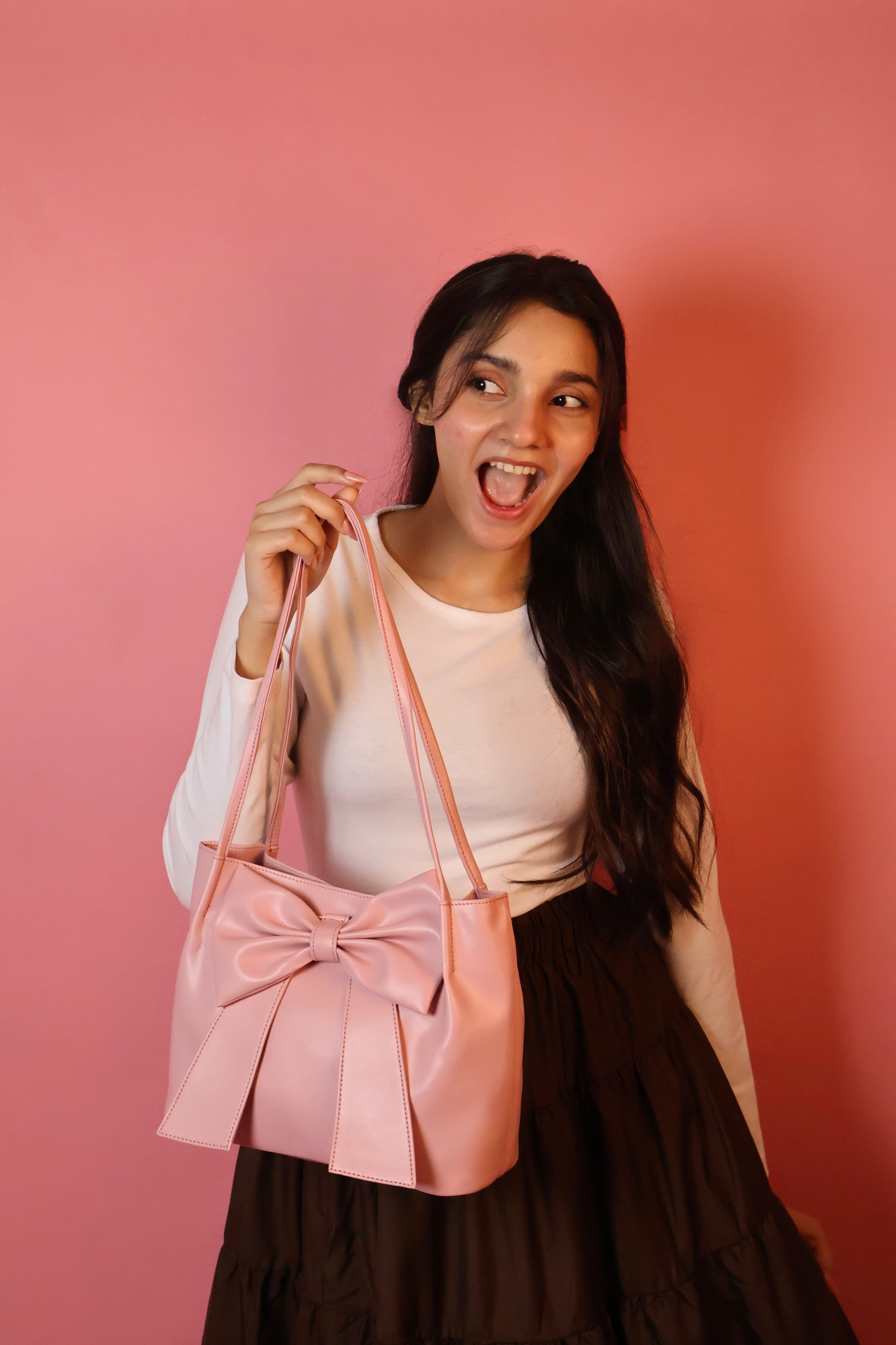 Pink Soft Bow Hand Bag