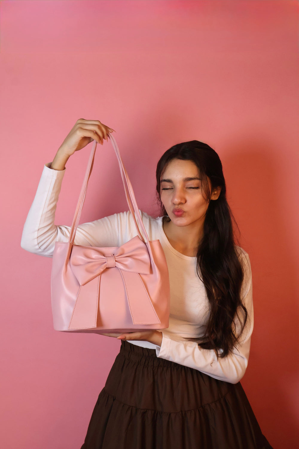 Pink Soft Bow Hand Bag