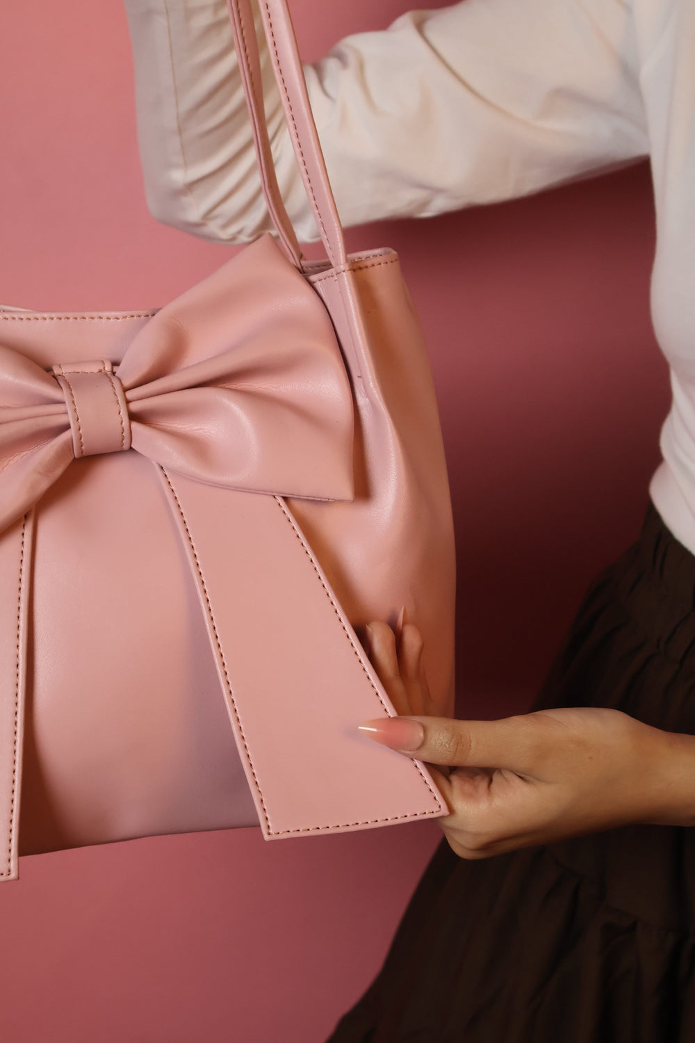 Pink Soft Bow Hand Bag
