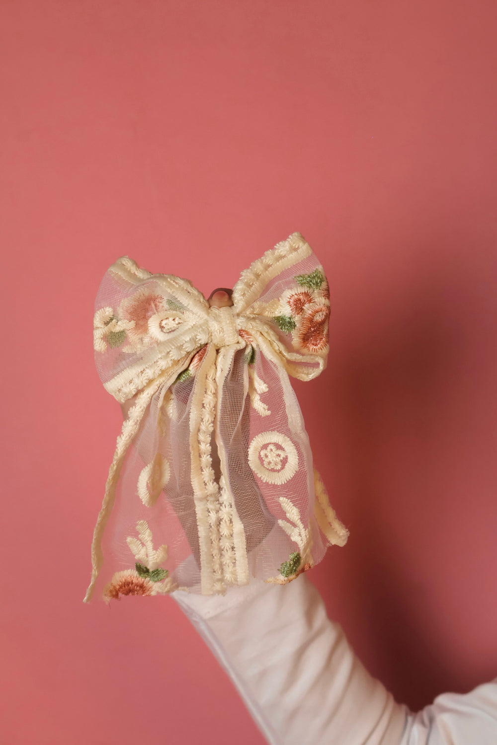 Floral Bow Hair Clip