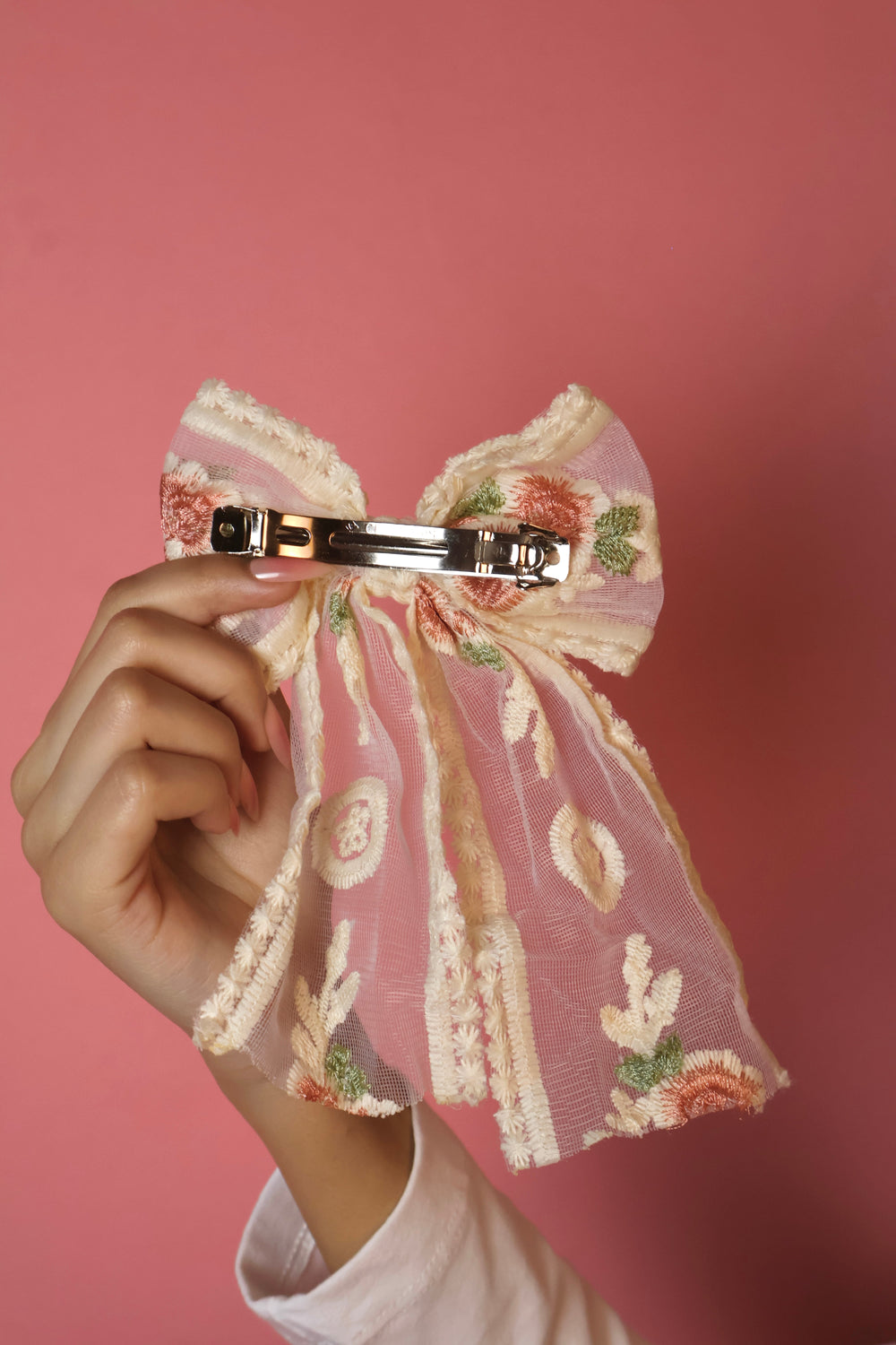 Floral Bow Hair Clip