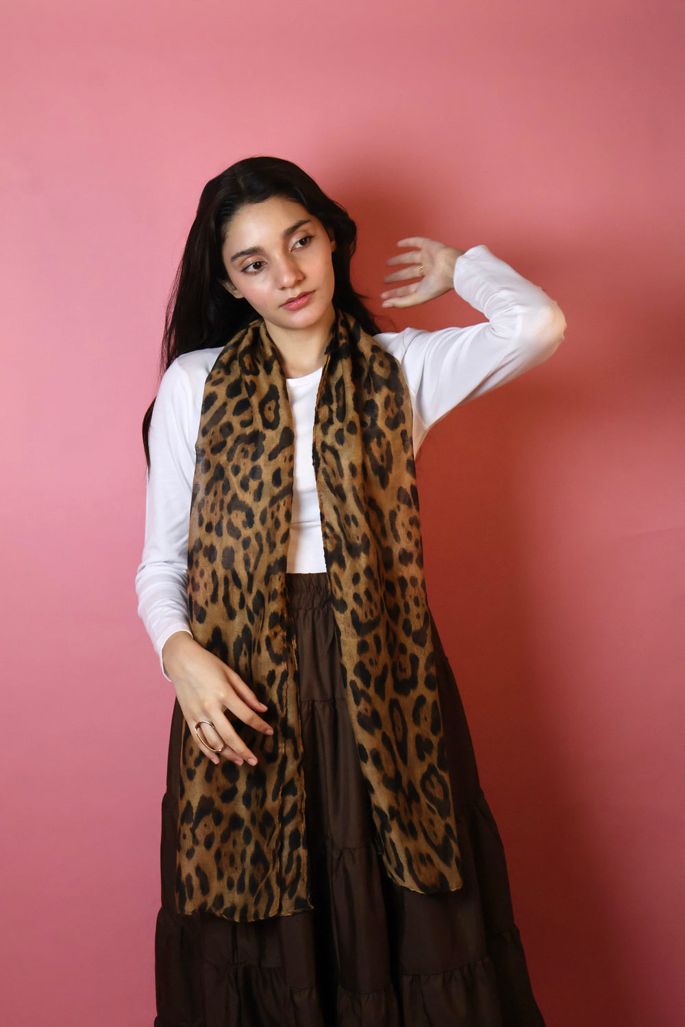 Leopard summer scarf