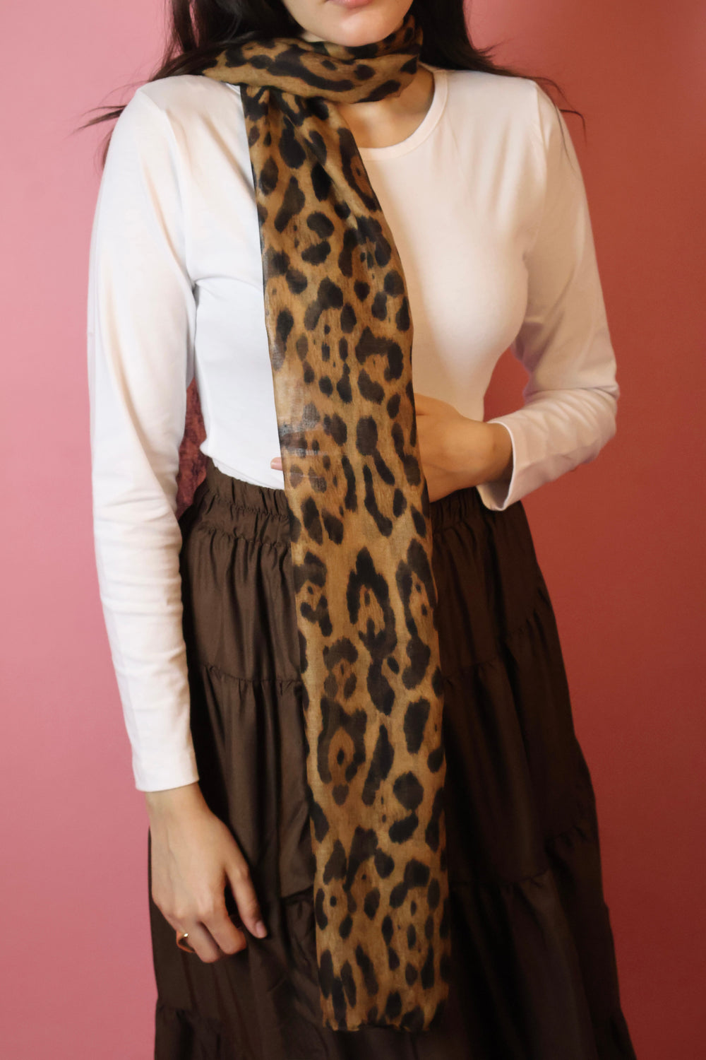 Leopard summer scarf