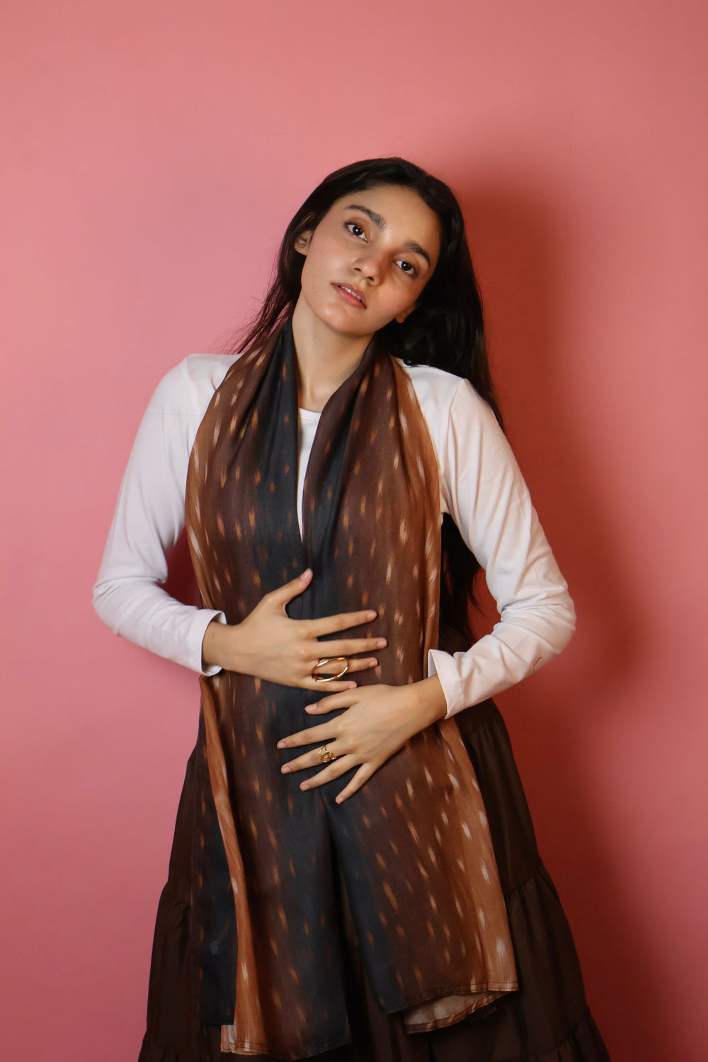 Deer Brown summer scarf