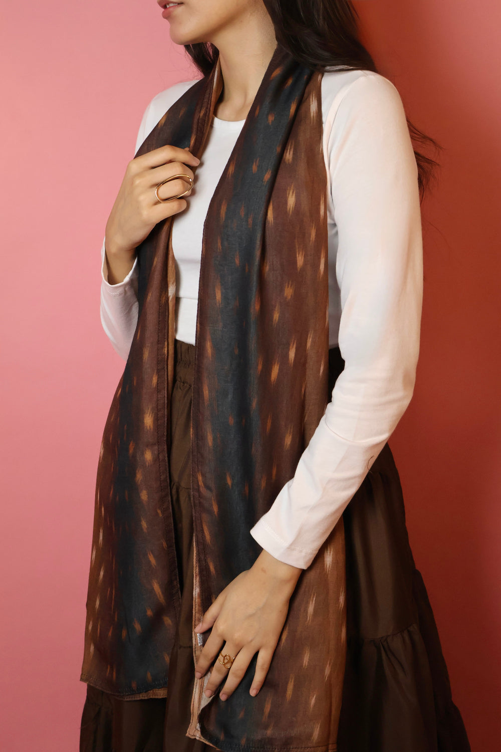 Deer Brown summer scarf