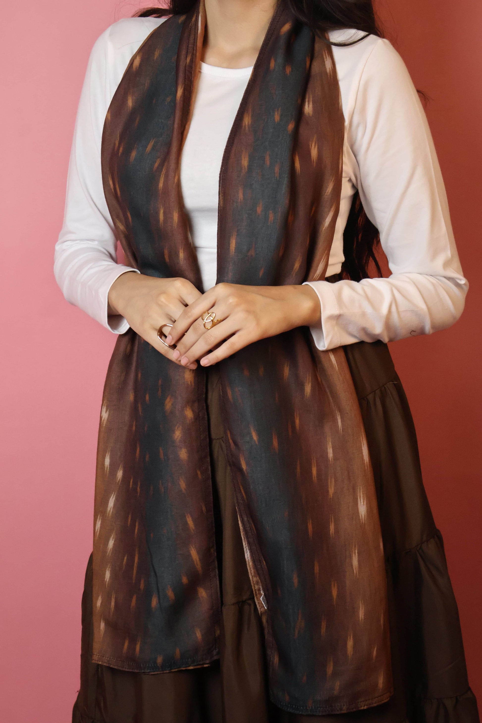 Deer Brown summer scarf
