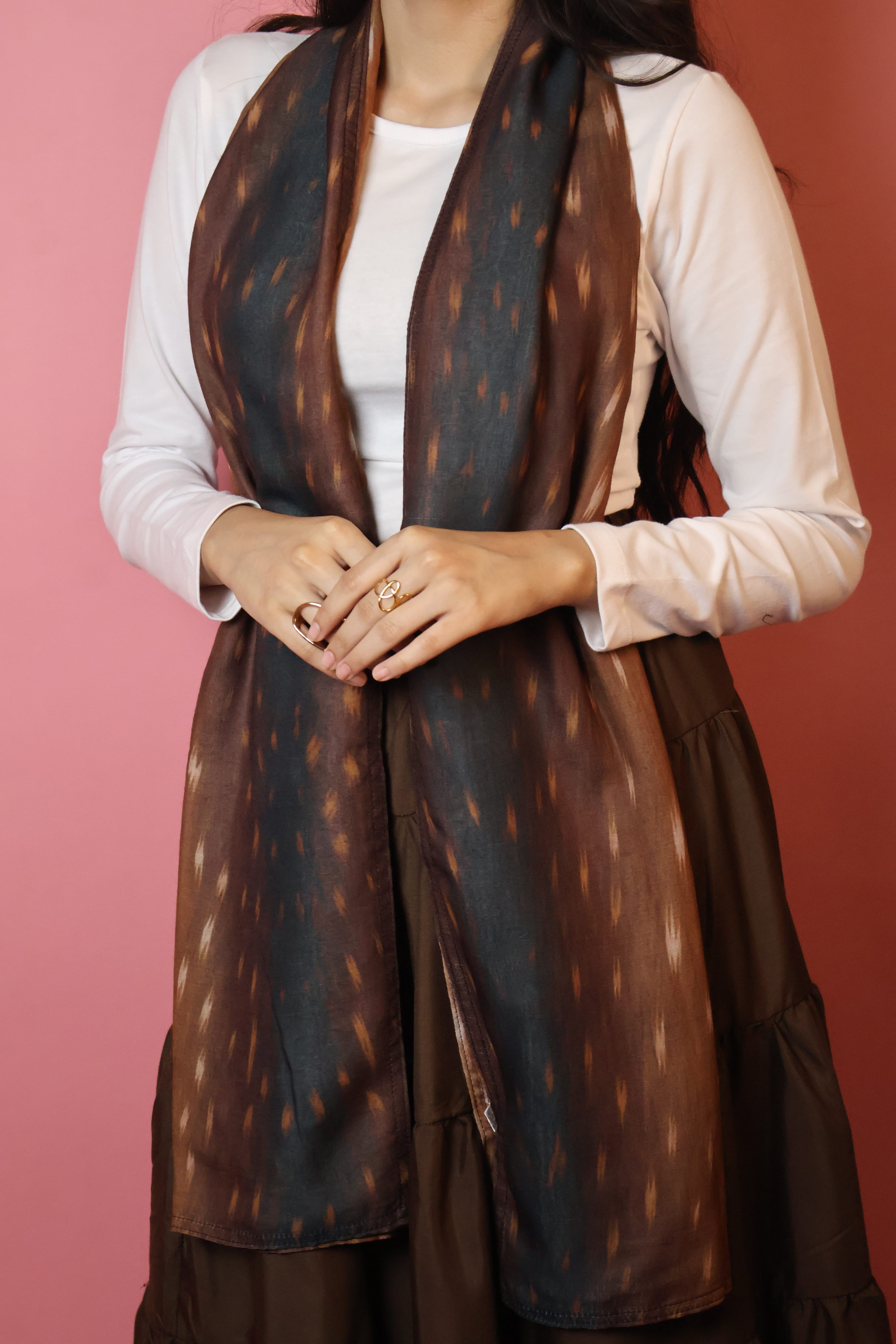 Deer Brown summer scarf