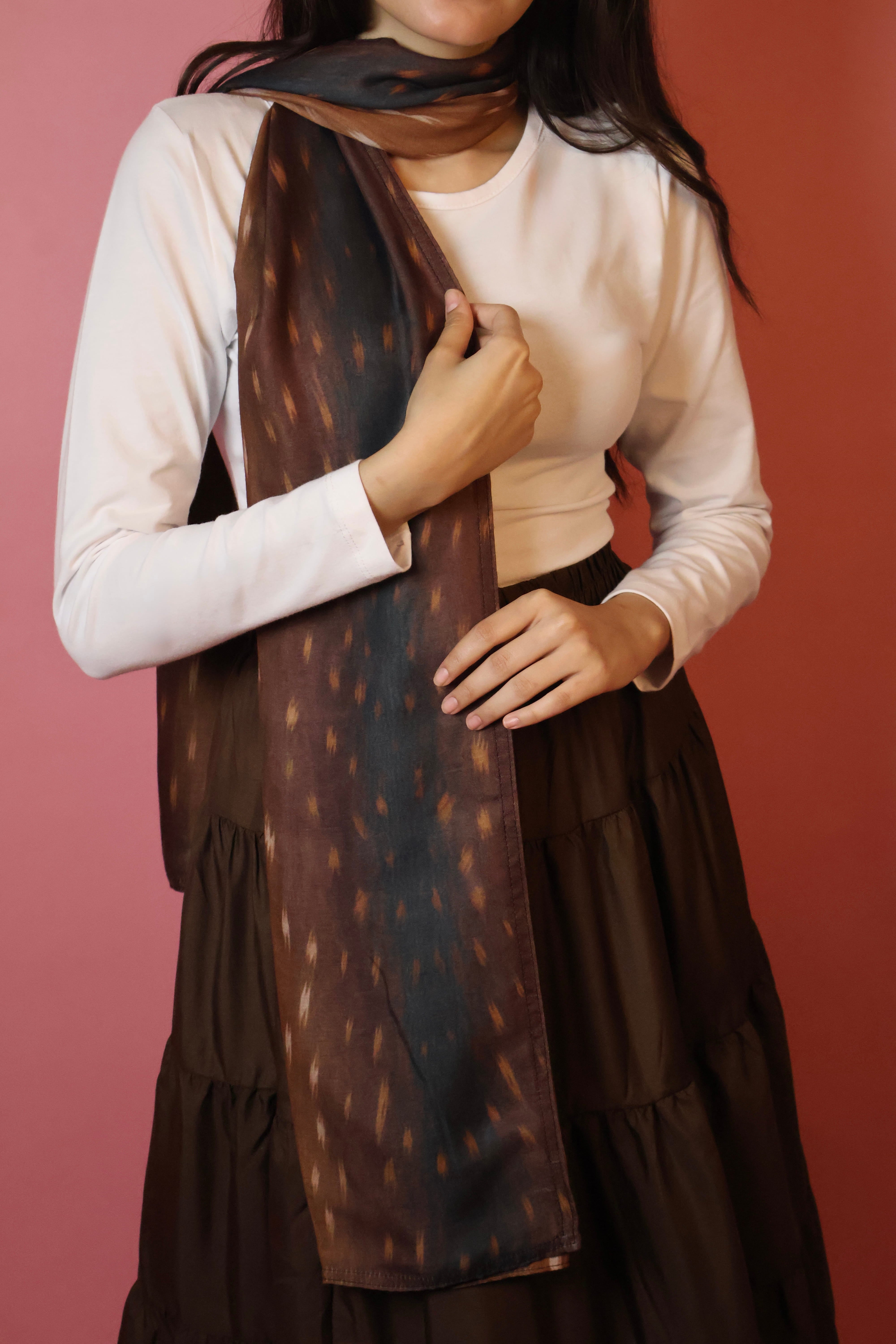 Deer Brown summer scarf