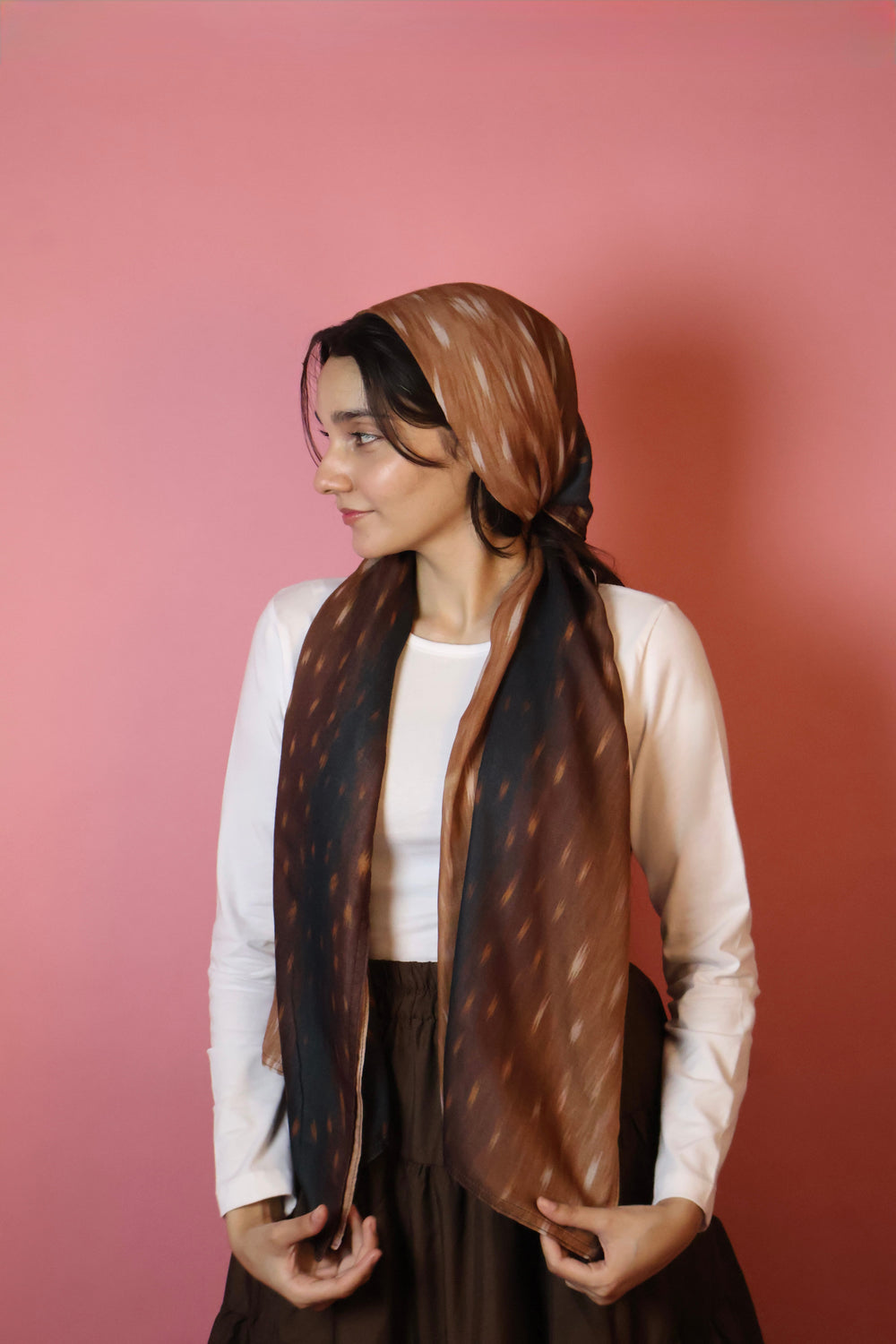 Deer Brown summer scarf