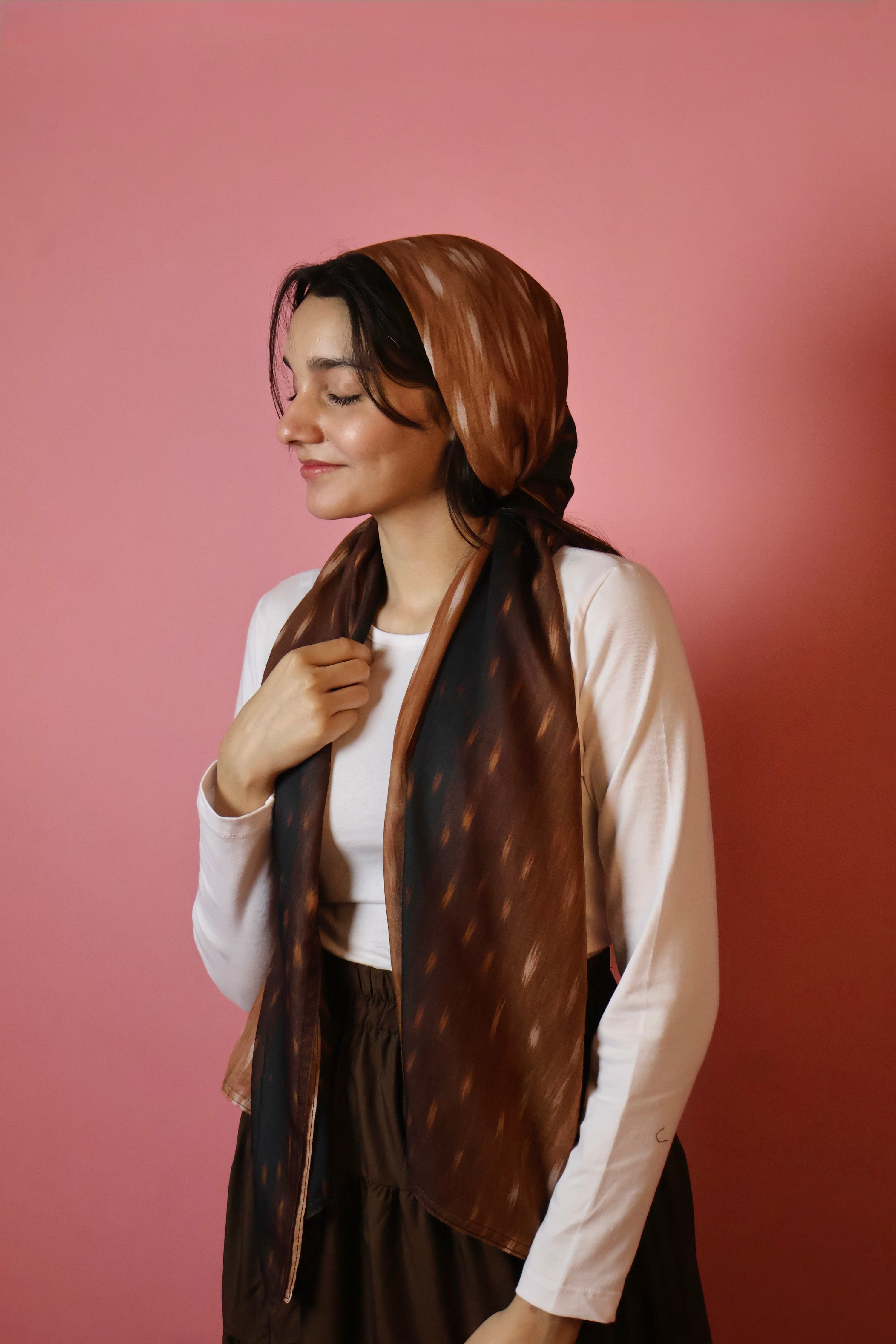 Deer Brown summer scarf