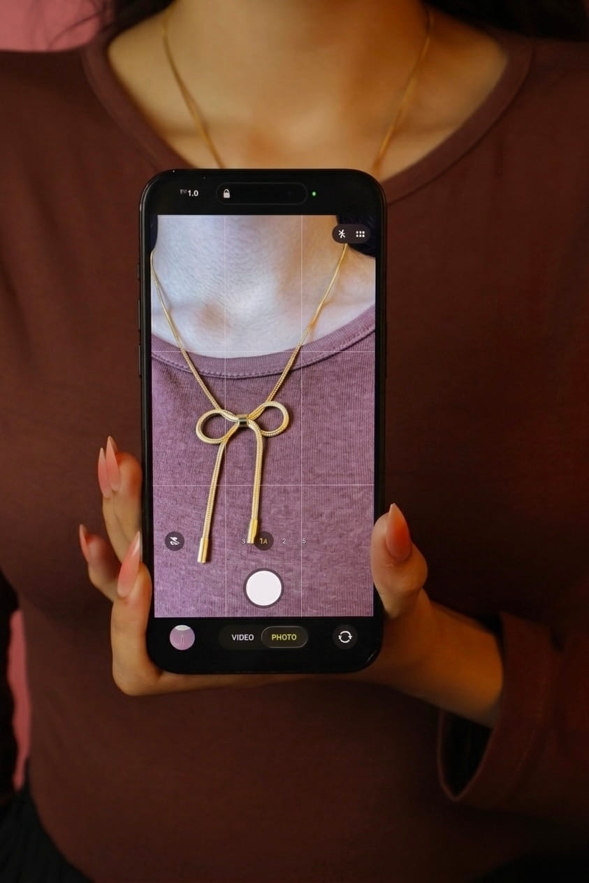 Bow-knot sleek chain necklance