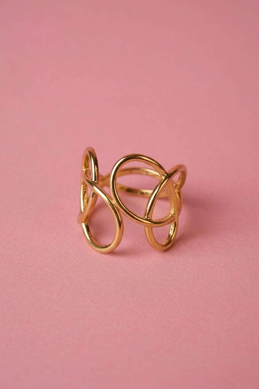 Minimal Line Art golden Ring – Kiyowo Retail