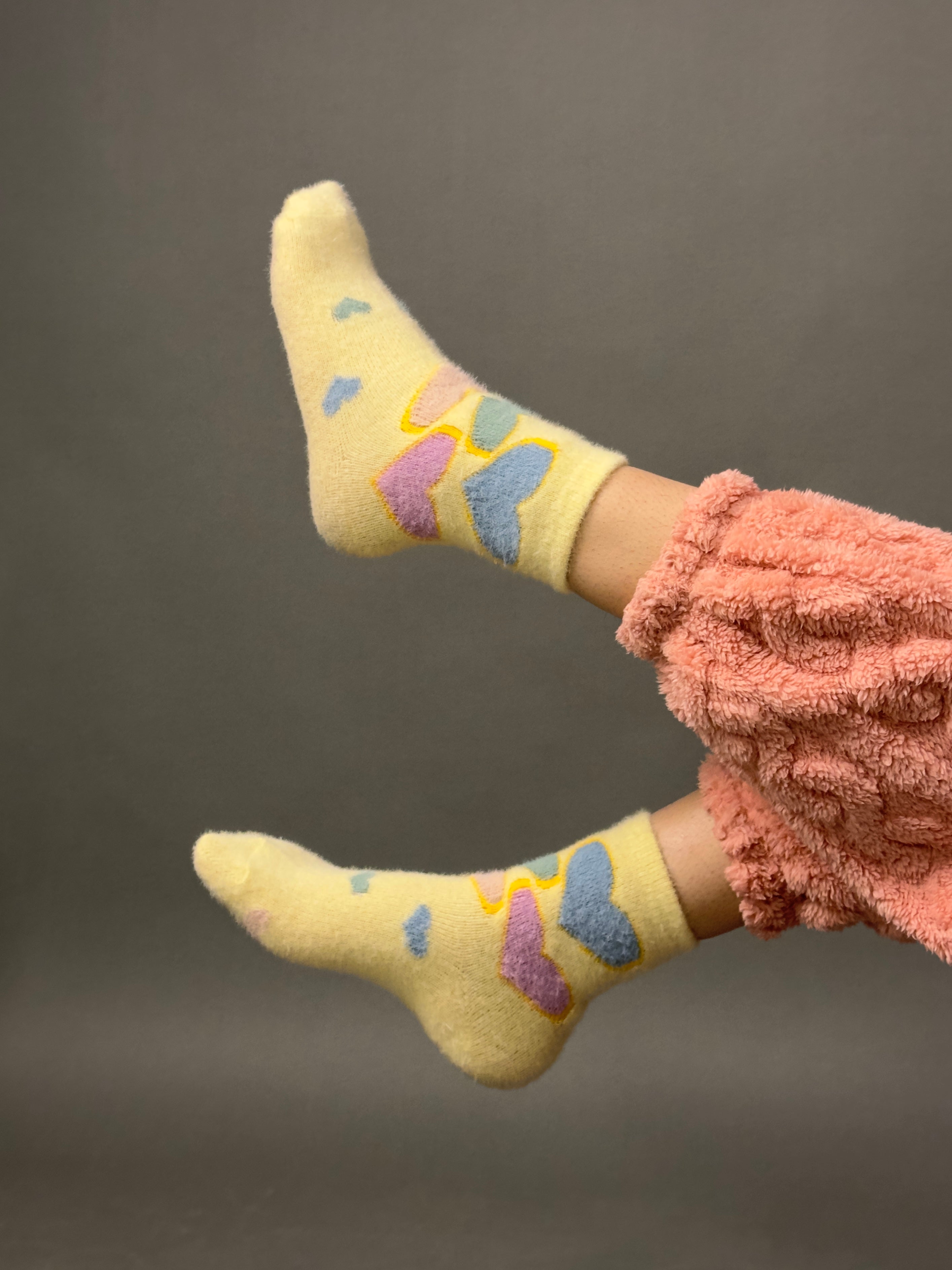 Pastel Fuzzy Woollen Socks