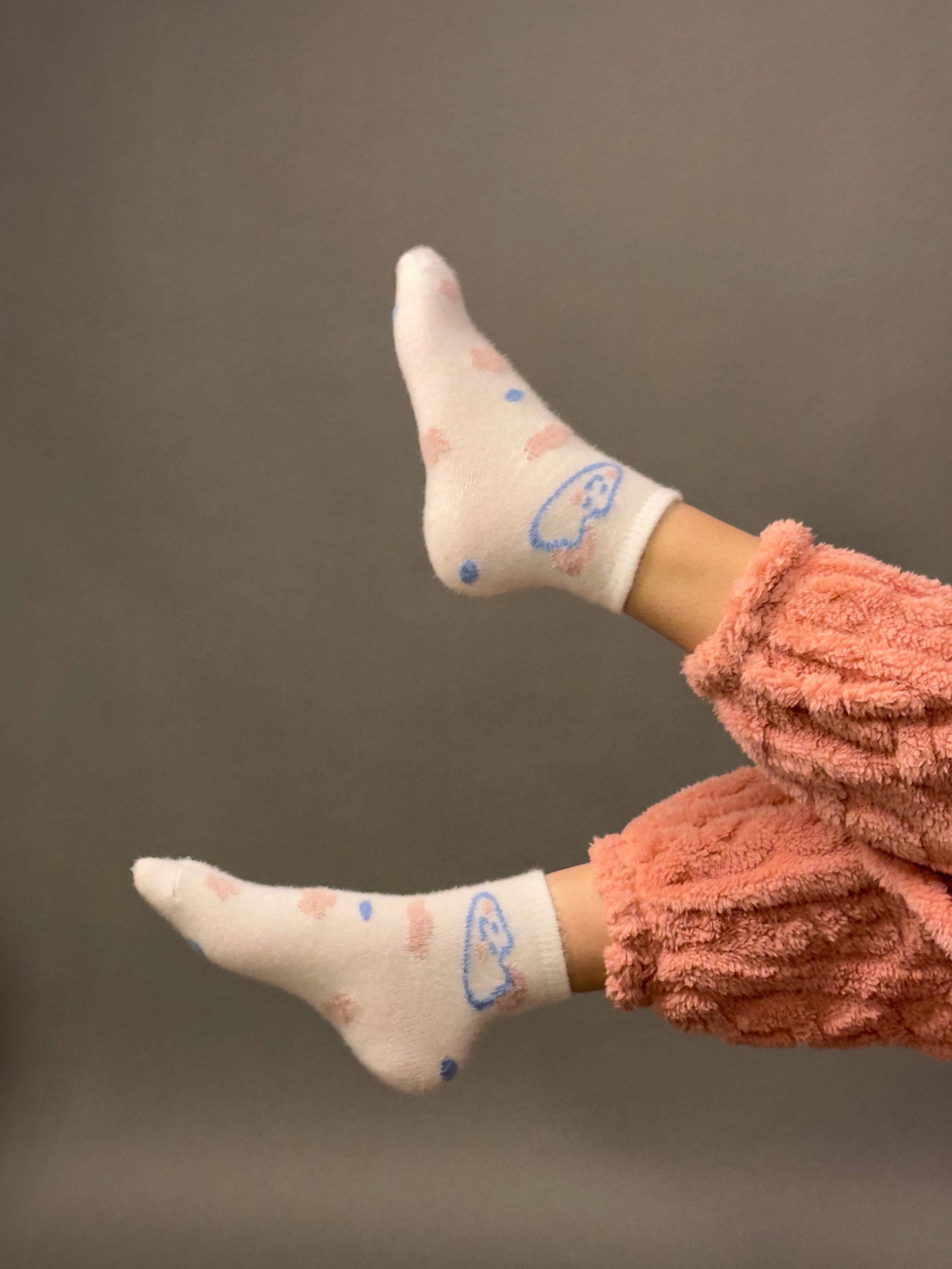 Pastel Fuzzy Woollen Socks