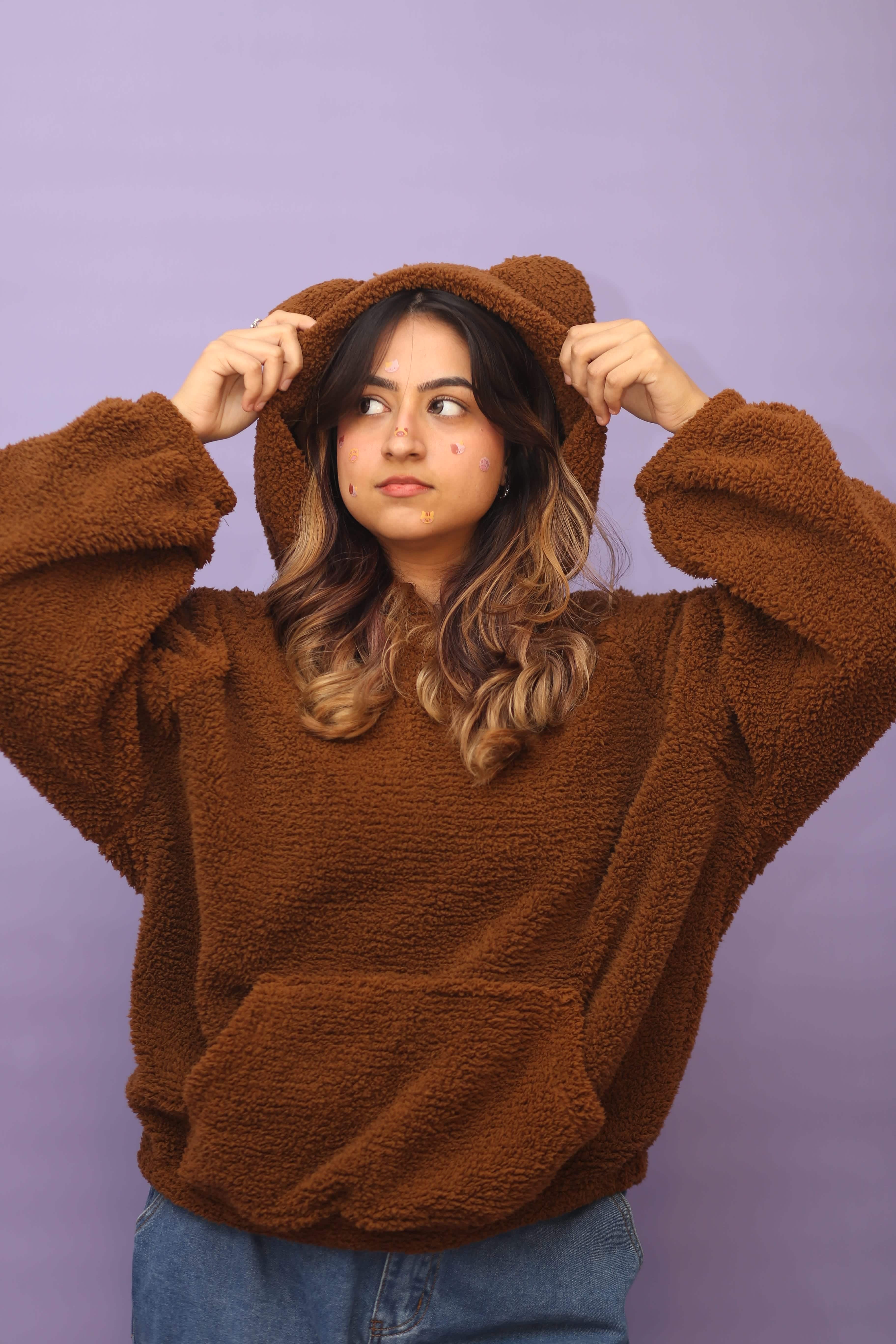 Super Oversized Teddy Bear Ear Hoodie