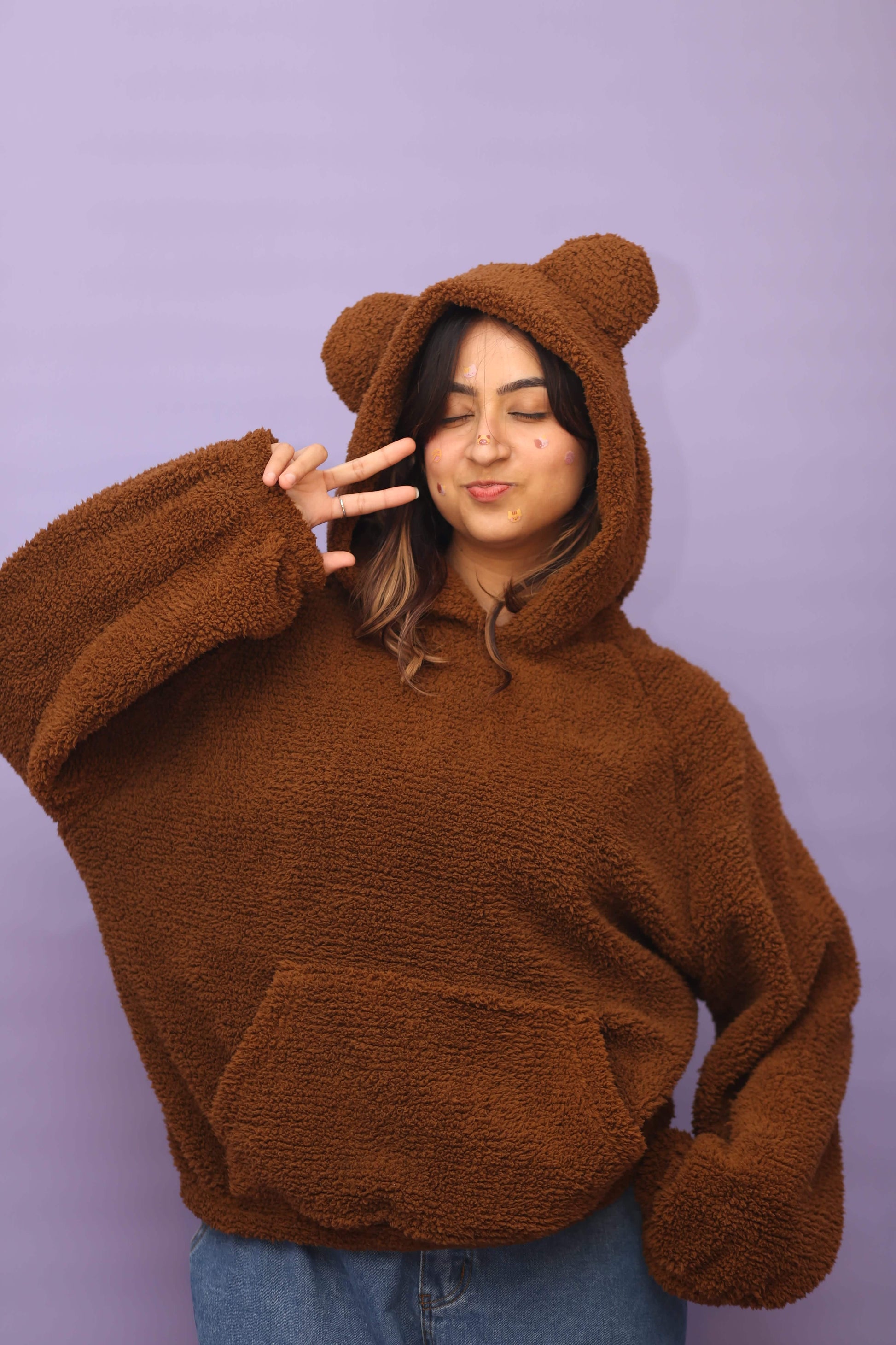 Super Oversized Teddy Bear Ear Hoodie