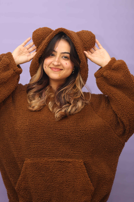 Super Oversized Teddy Bear Ear Hoodie