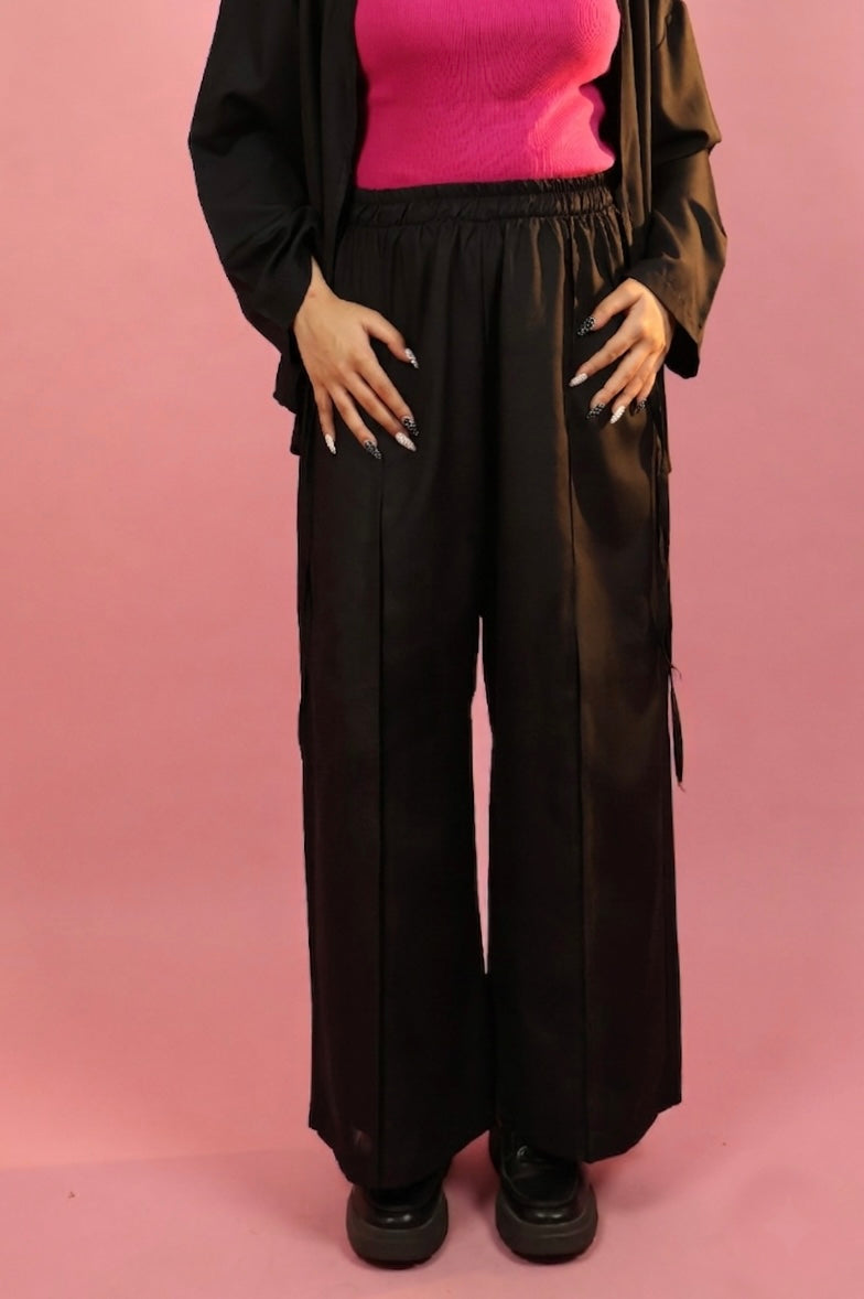 Black Front  Tie_up Co ord Set