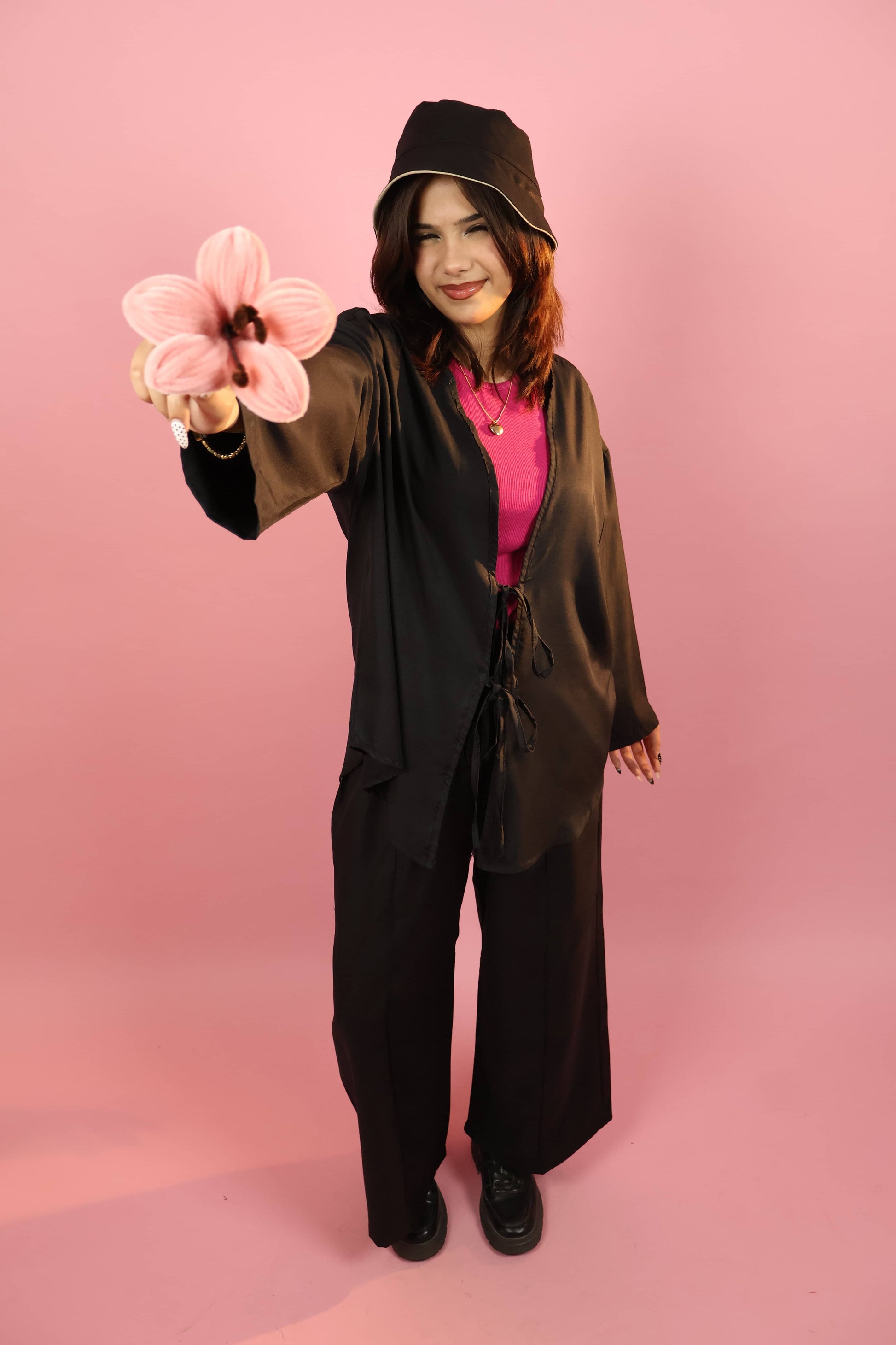 Black Front  Tie-up Co ord Set
