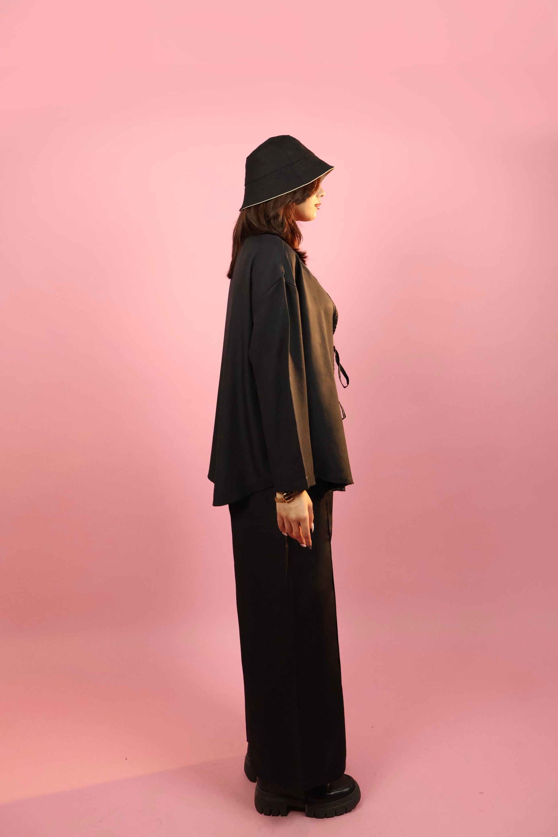 Black Front  Tie-up Co ord Set