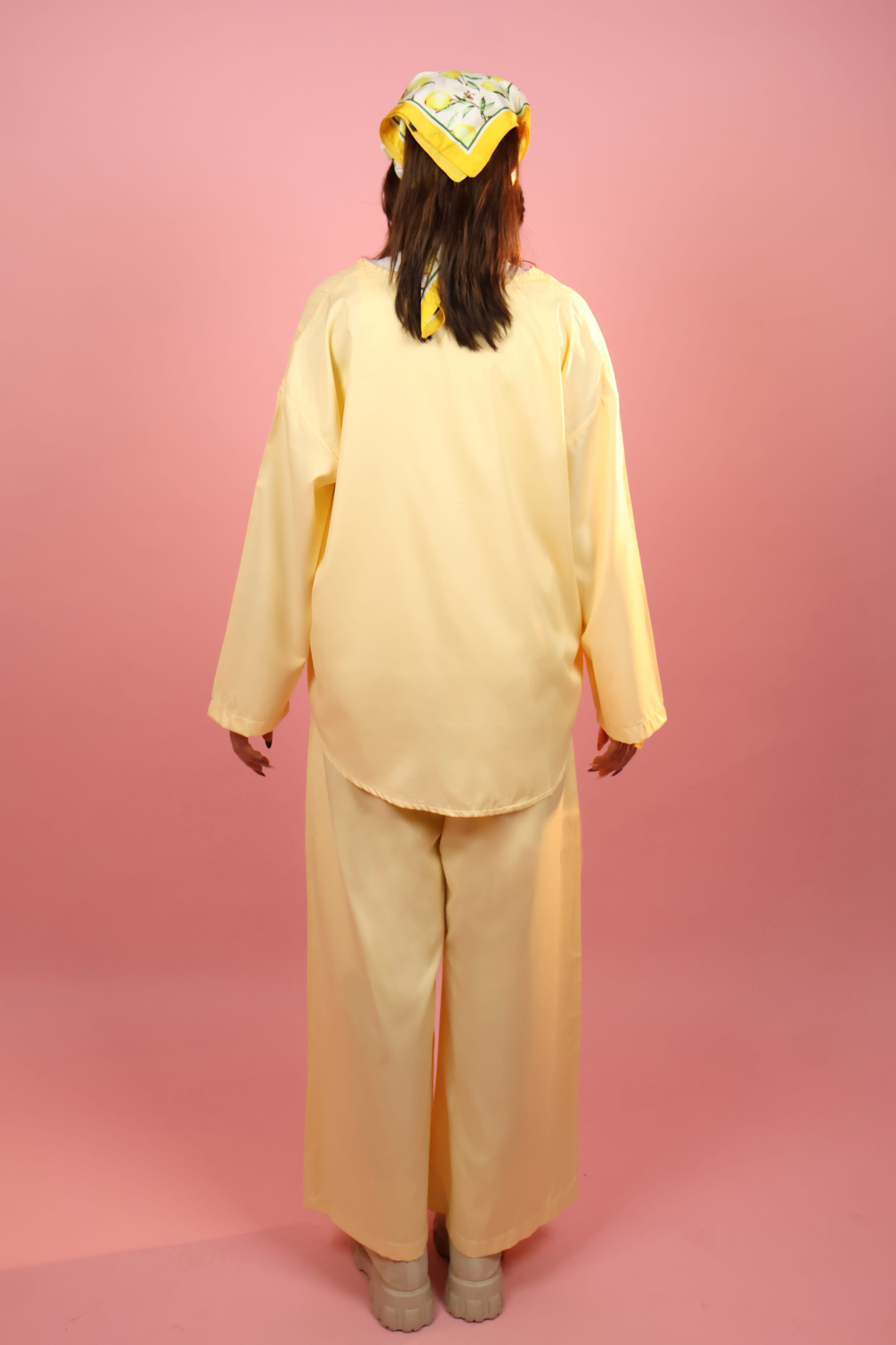 Butter Yellow Front  Tie_up Co ord Set