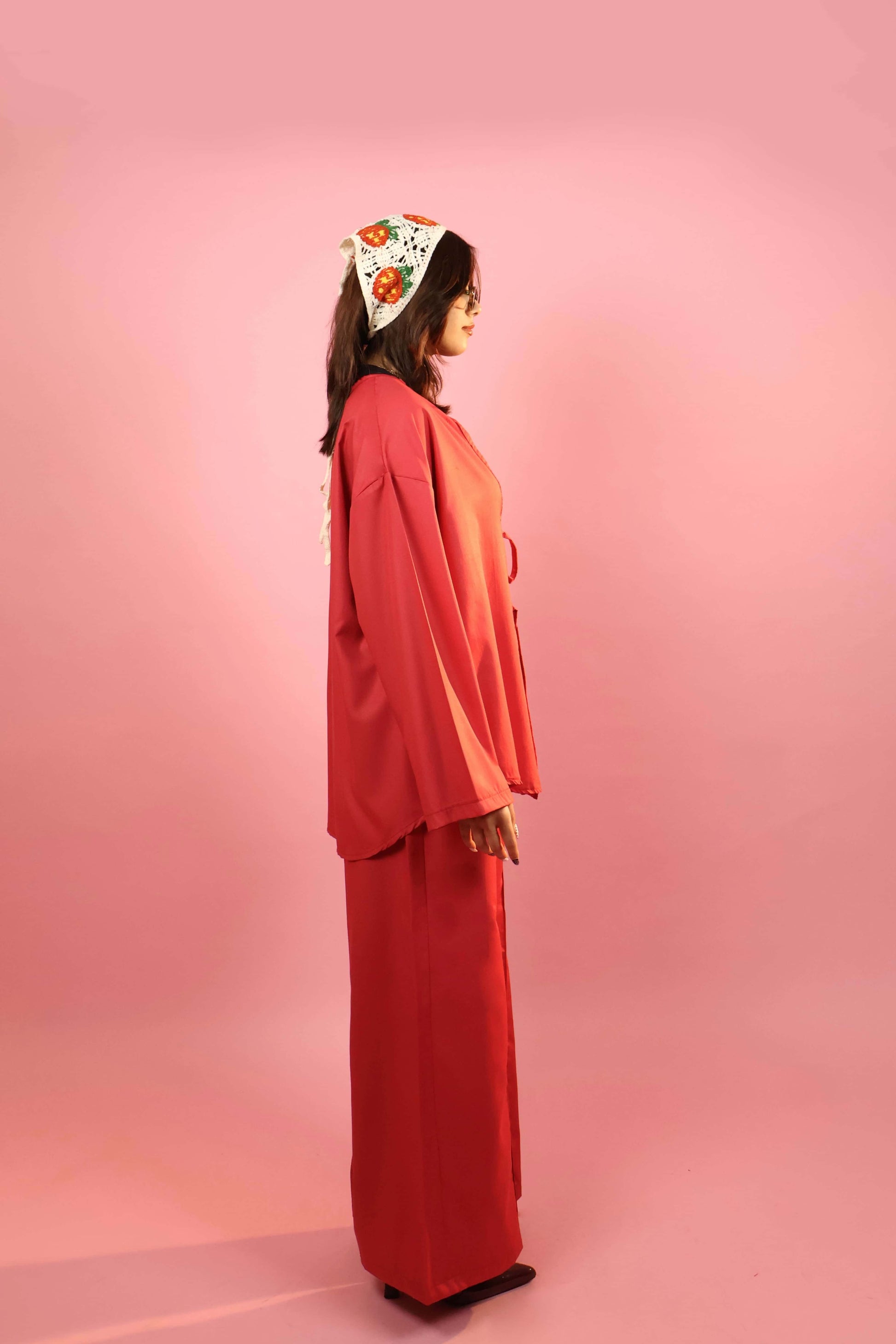 Red Front Tie-up Co ord Set