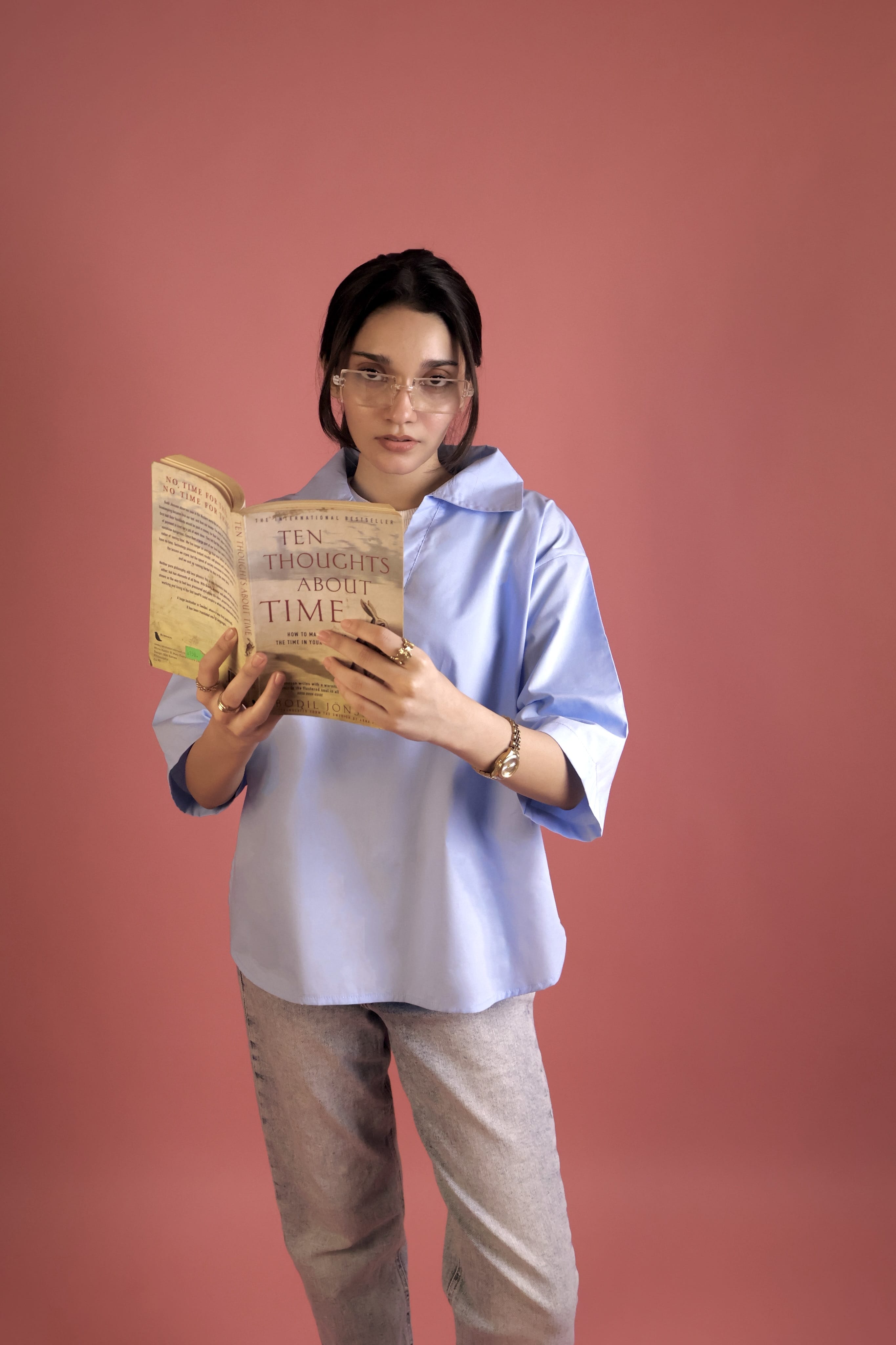 Powder Blue V Neck Collared Shirt