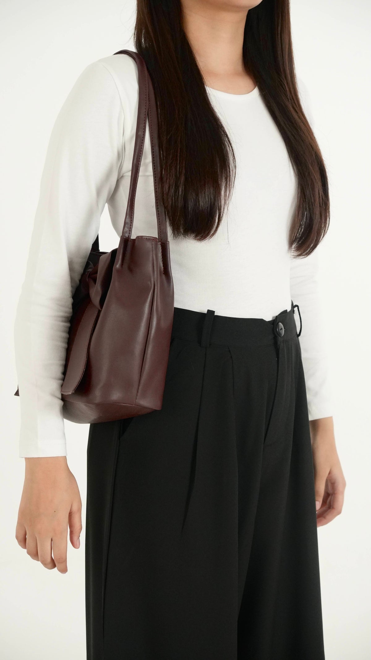 Minimalist Black Formal Relaxed Fit Pants