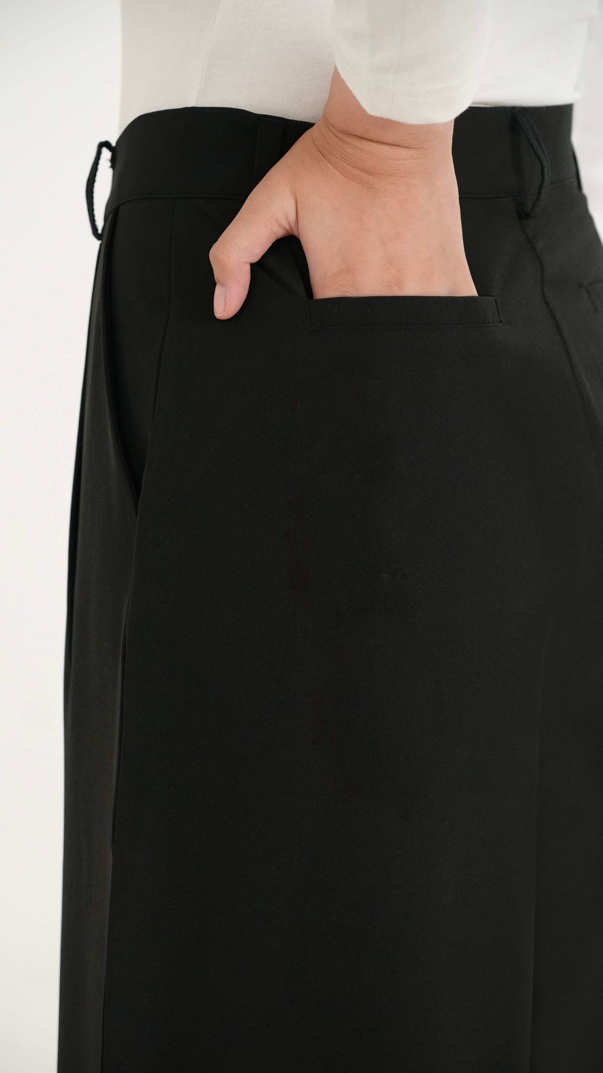 Minimalist Black Formal Relaxed Fit Pants