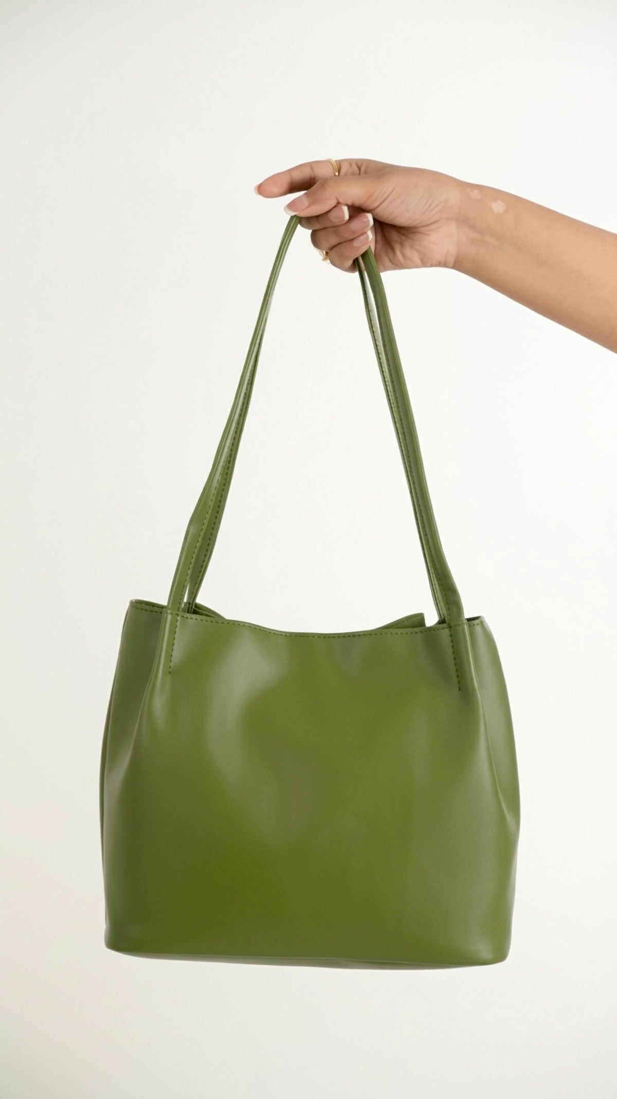 Moss Green Soft Bow Hand Bag