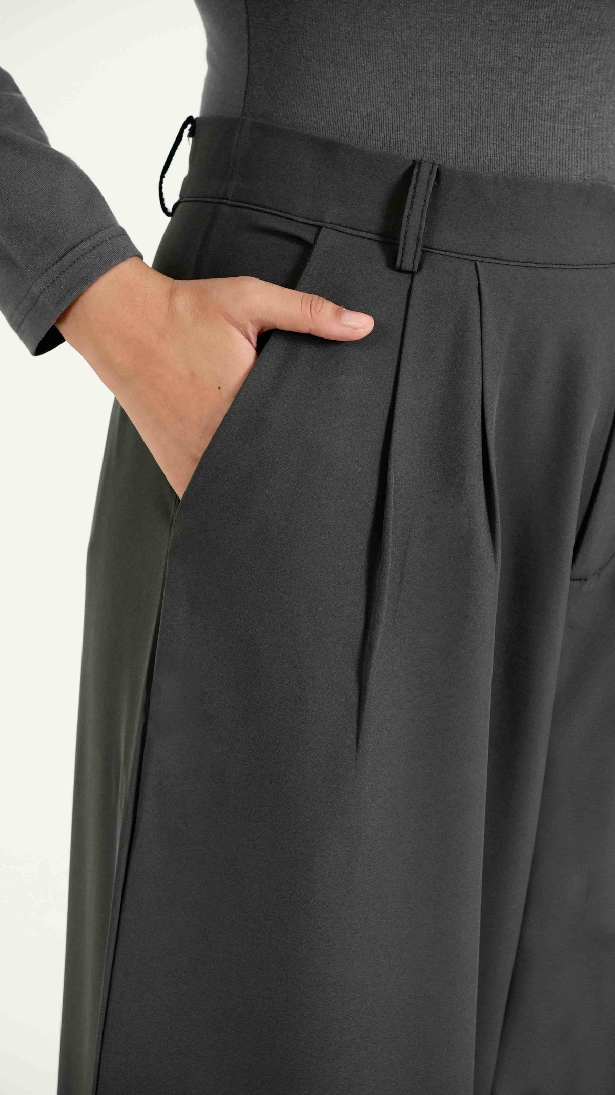 Minimalist Grey Formal Relaxed Fit Pants