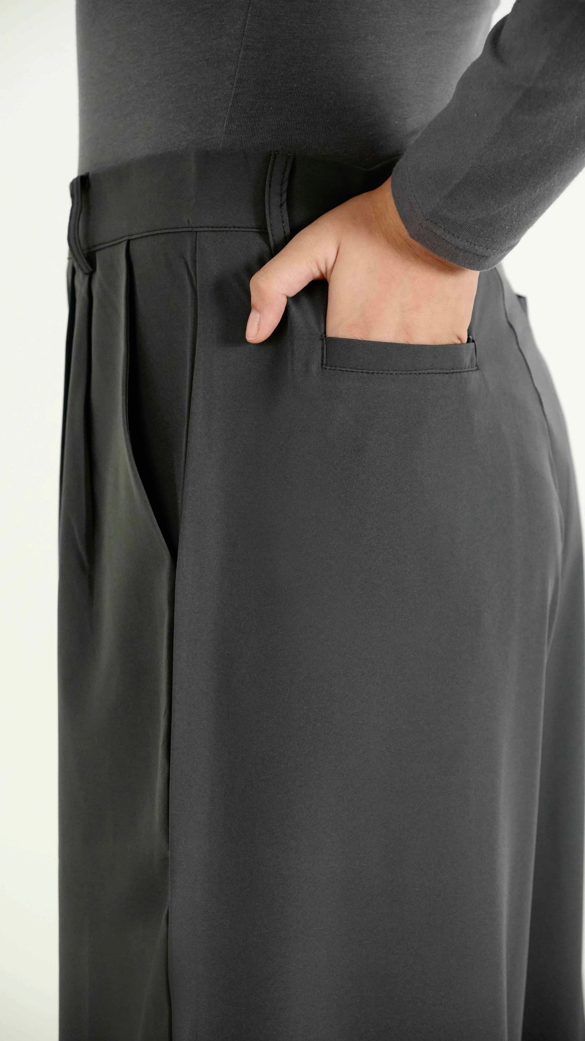 Minimalist Grey Formal Relaxed Fit Pants
