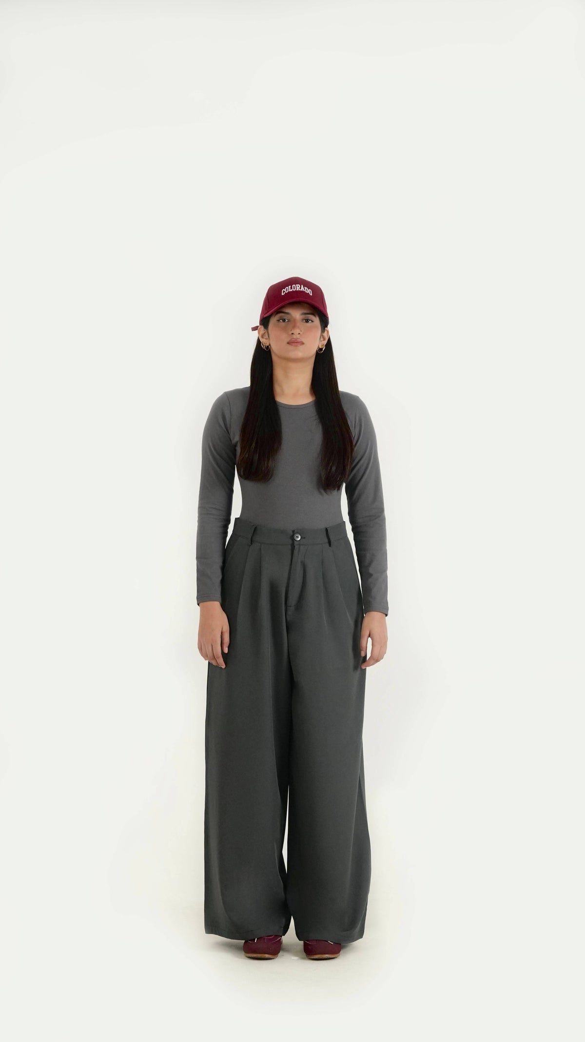 Minimalist Grey Formal Relaxed Fit Pants