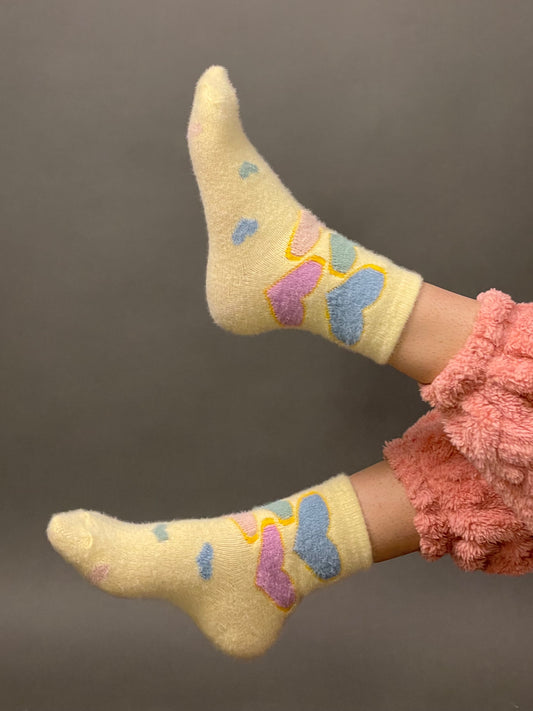 Pastel Fuzzy Woollen Socks