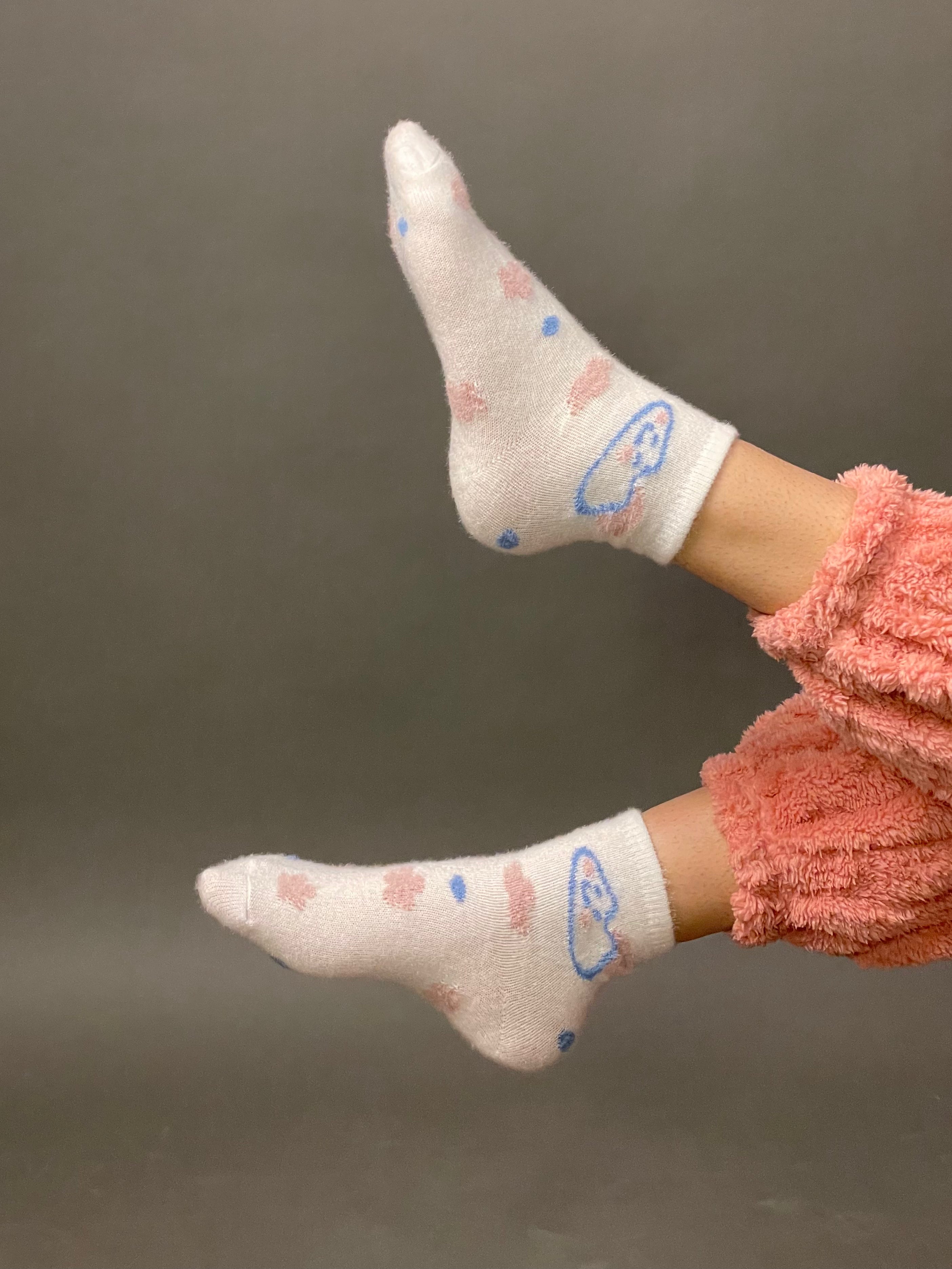Pastel Fuzzy Woollen Socks