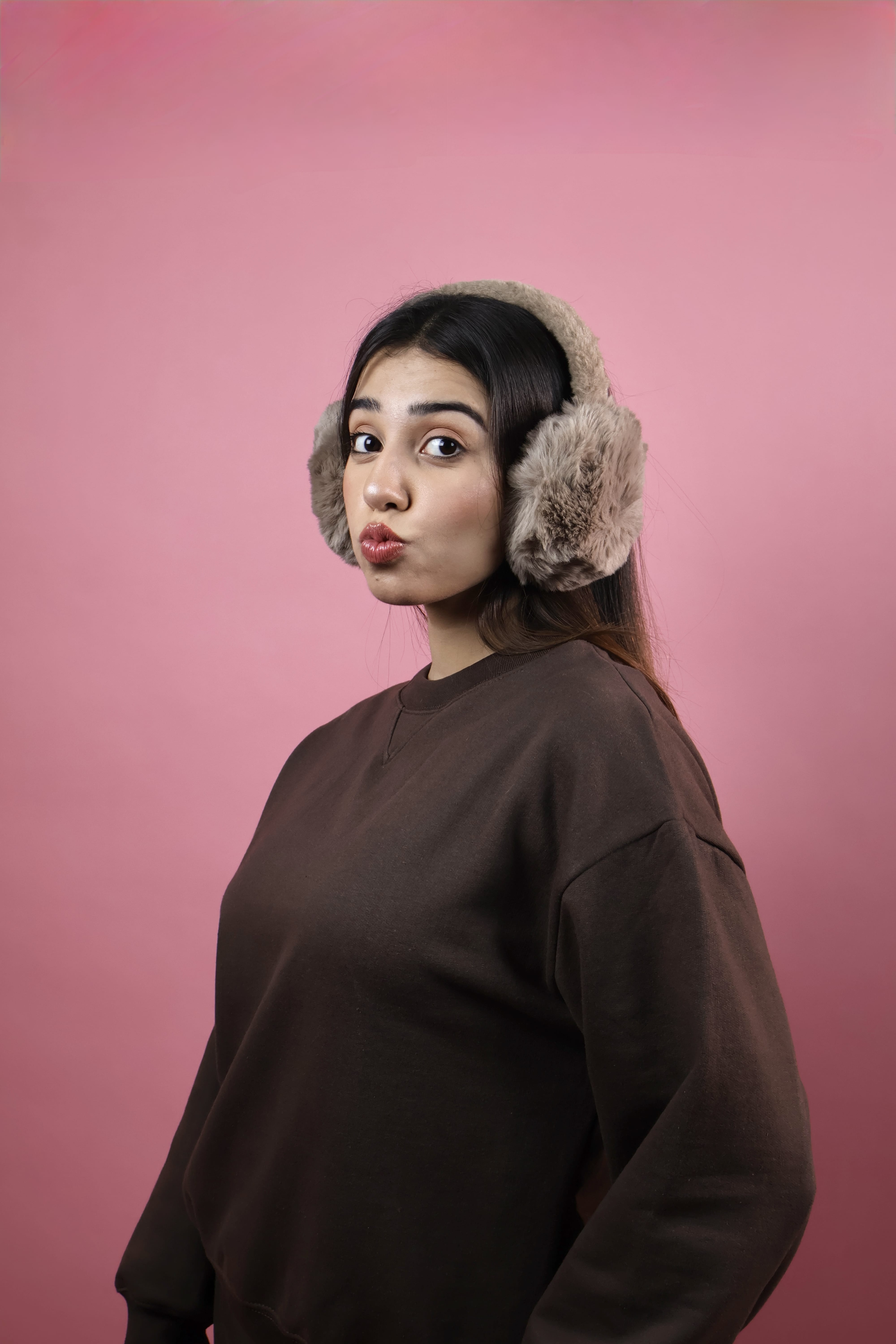 Caramel Fuzzy Earmuffs