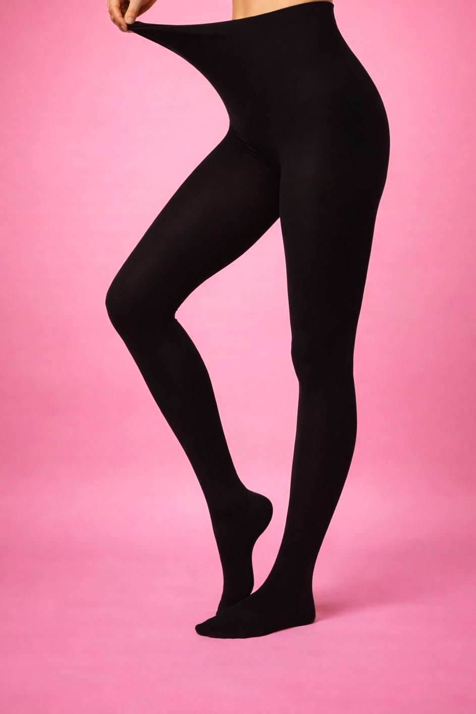 Black Solid Skinny Leggings/Tights